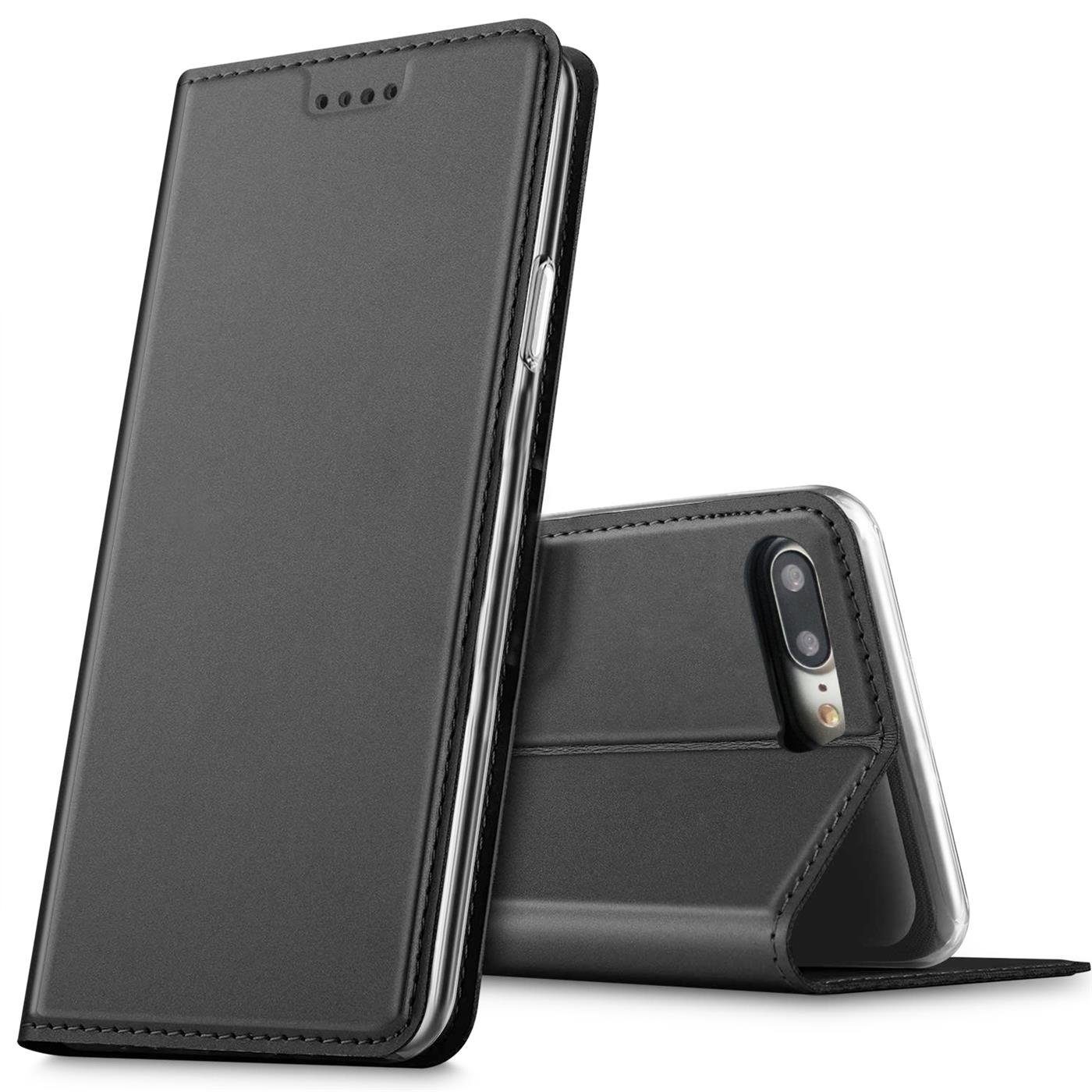 CoolGadget Handyhülle Klapptasche Wallet Kartenfach für Apple iPhone 7 Plus / 8 Plus 5,5 Zoll, Ultra Slim Flip Case Hülle Klapphülle Cover Schutzhülle