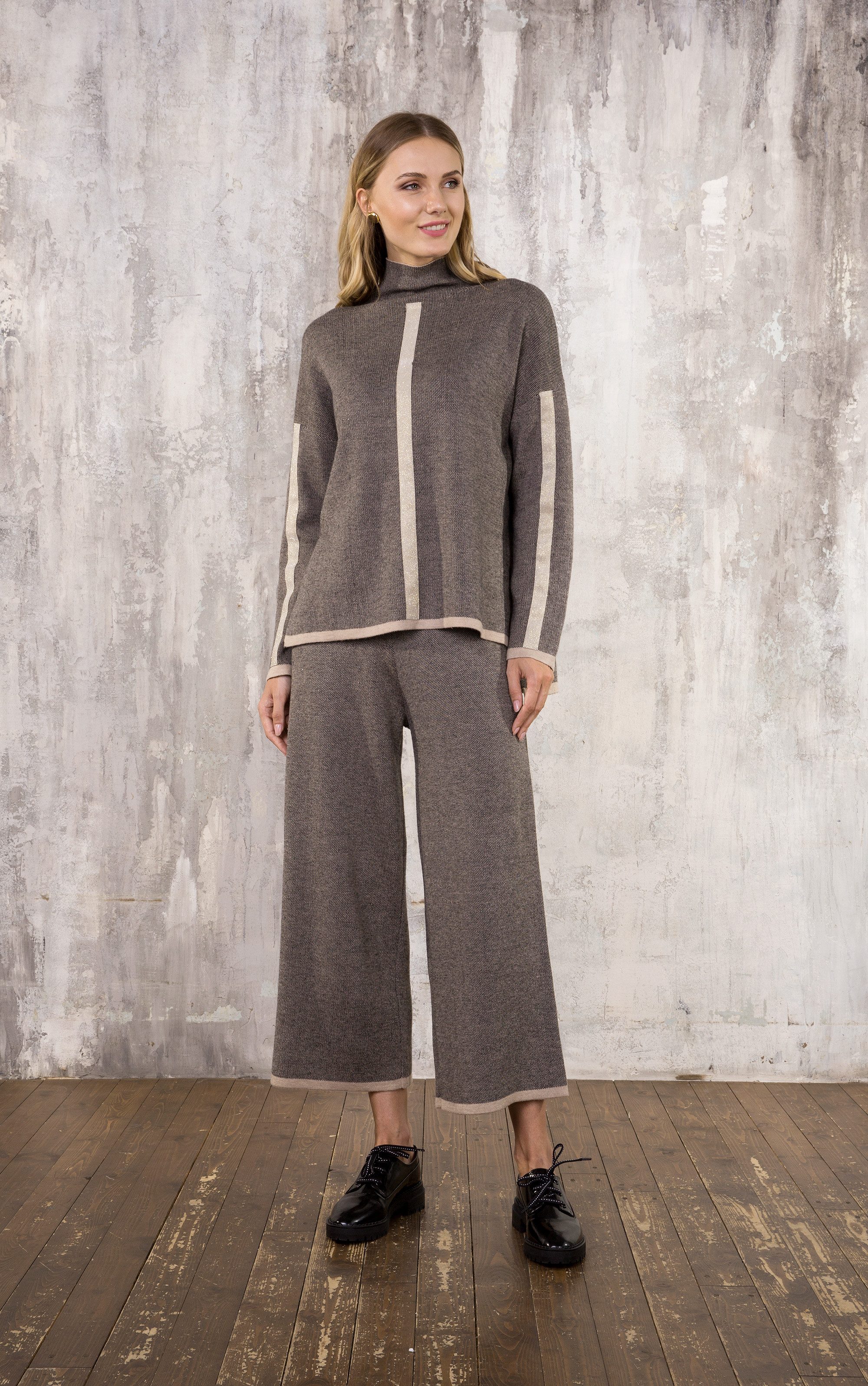 Passioni Strickhose Cropped Loose Fit günstig online kaufen
