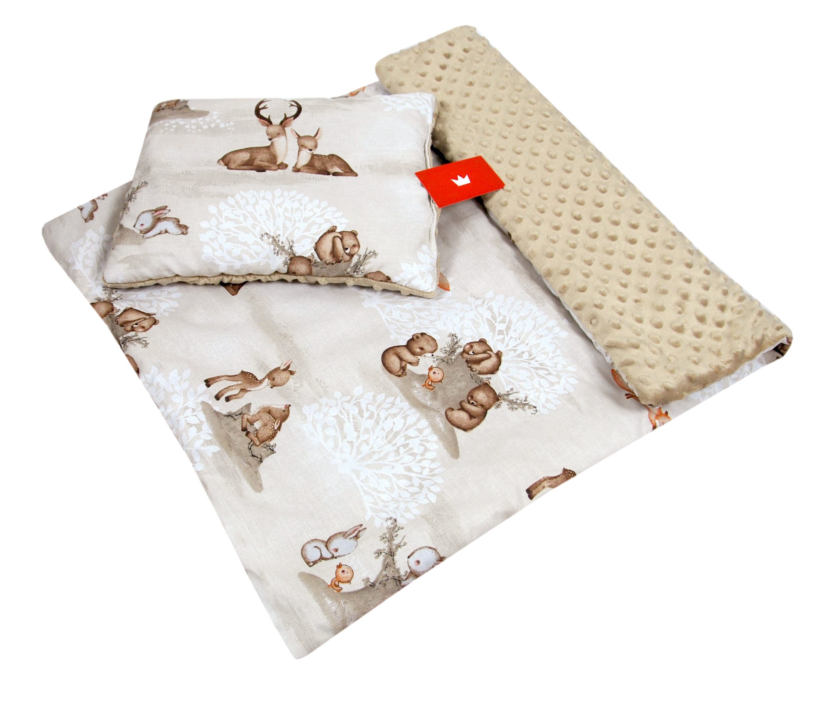 Kinderdecke BABYLUX Babydecke MINKY 2Set Kuscheldecke Decke 75 x 60cm Kinderwagen, BabyLux, MP133. Beige + Frühlingsmelodie
