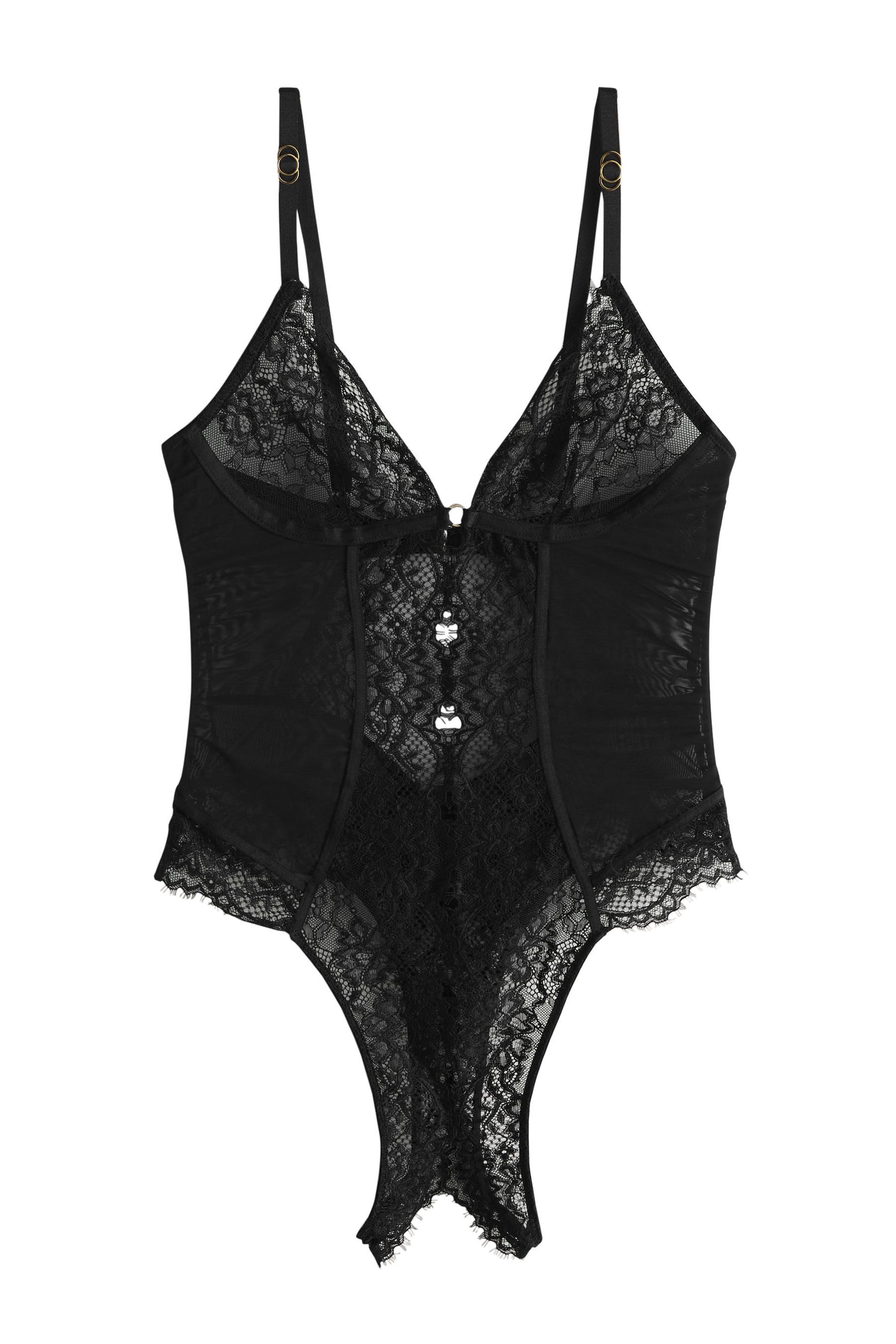 Next Body Glamour-Bodysuit mit offenem Schritt (1-tlg)
