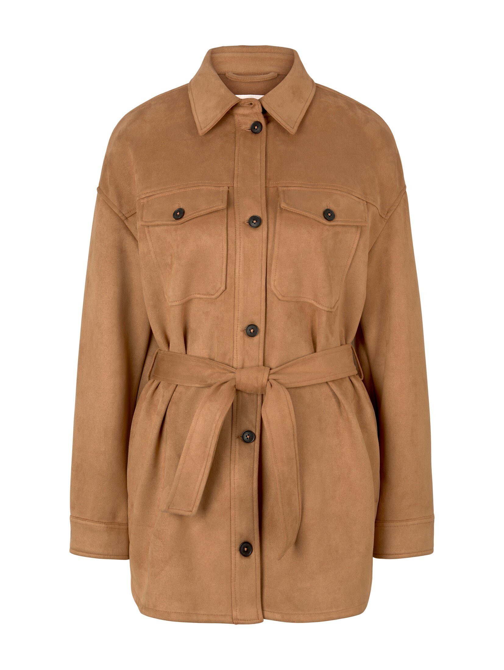 TOM TAILOR Bikerjacke Overshirt in Wildleder-Optik