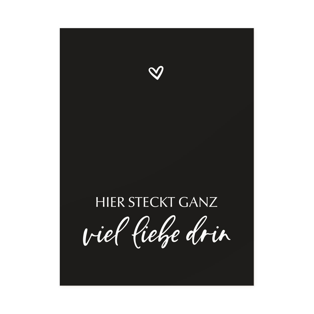 Aufkleber Hier steckt ganz viel Liebe drin, Schwarz