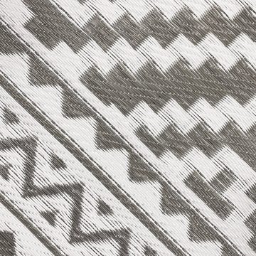 Outdoorteppich Recyclebar Outdoor-Teppich mit Azteken-Muster in grau, Carpetia, rechteckig, Wetterfest