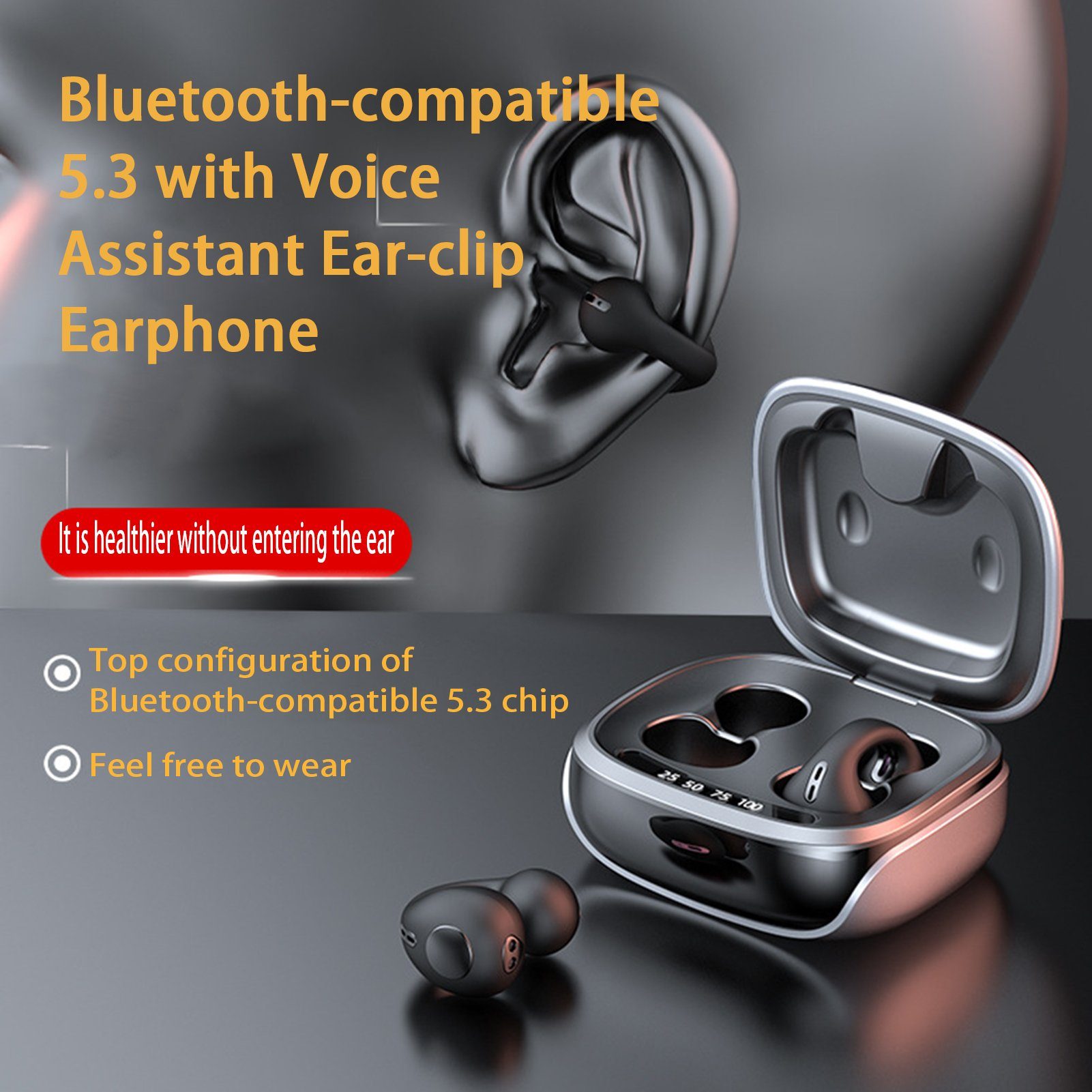 Rutaqian Bluetooth Kabellos Wireless Conduction Kopfhörer Headset Kopfhörer, (Bluetooth) Bone Weiß