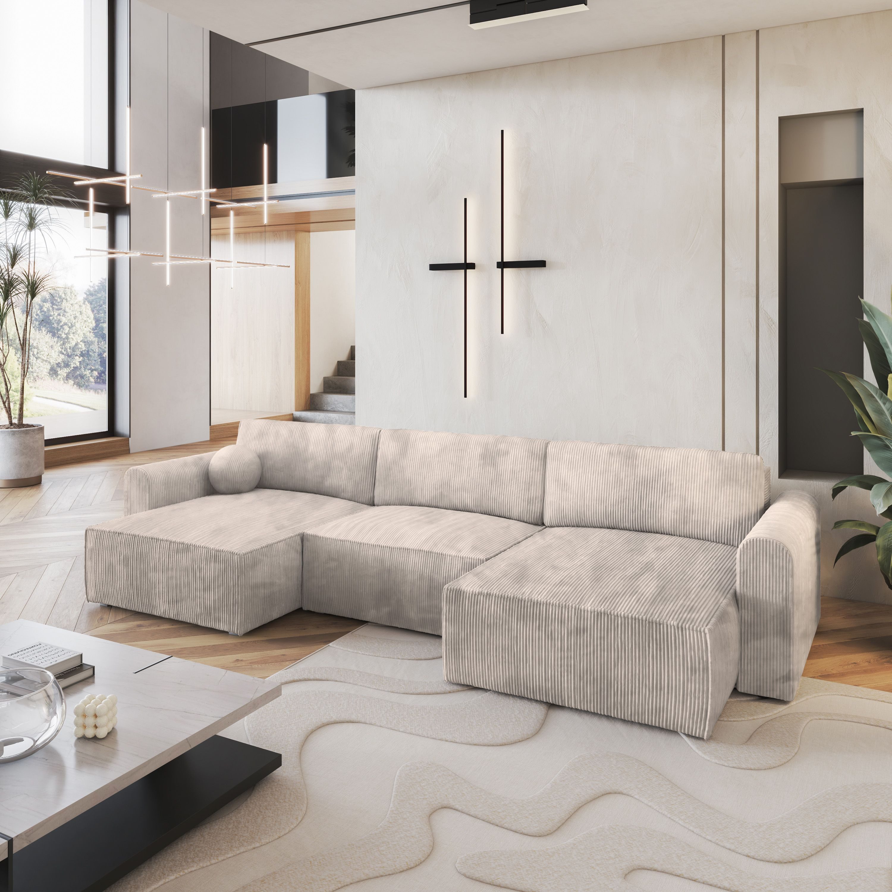 Masseno Ecksofa FENTO mit Schlaffunktion U-Form, günstig online kaufen