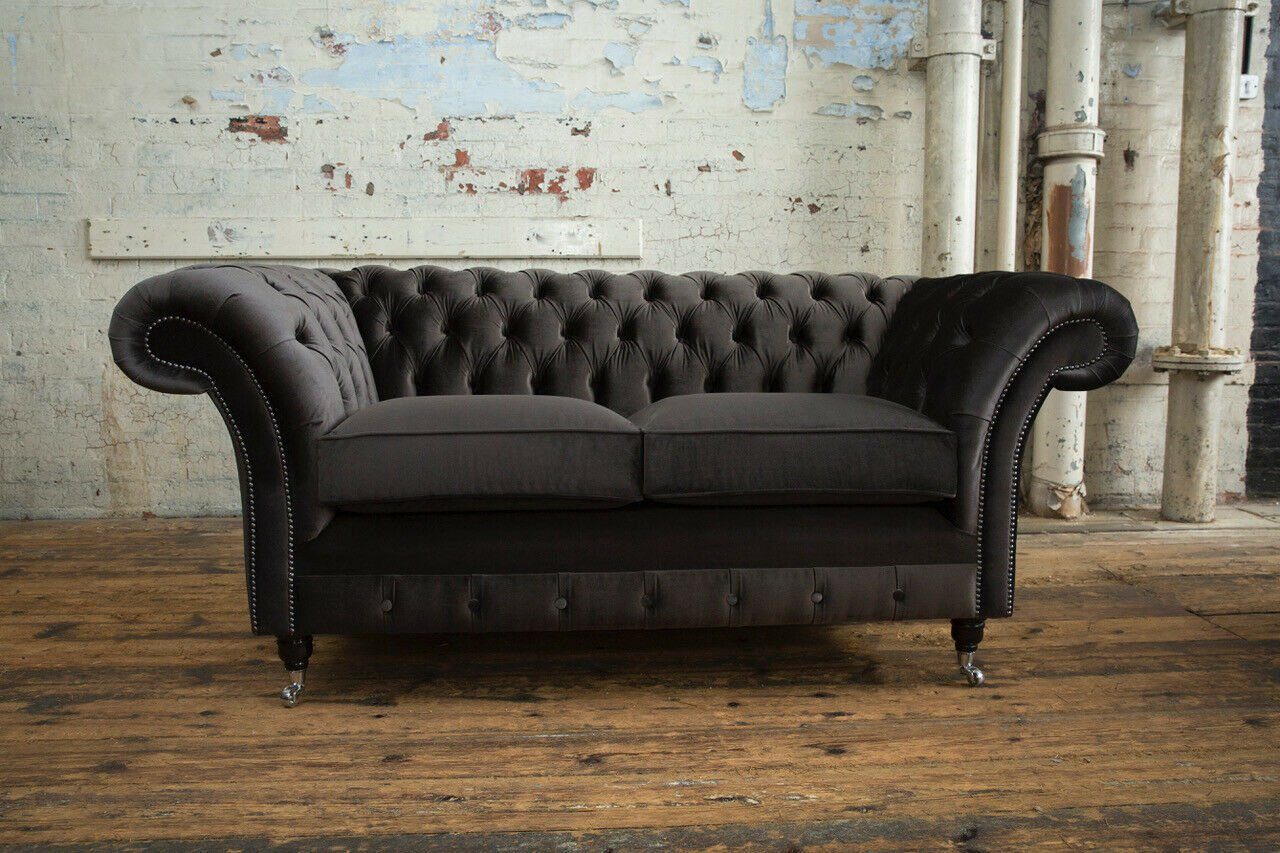 JVmoebel Chesterfield-Sofa, Chesterfield 2 Couch Sitzer Sofa cm Design 185