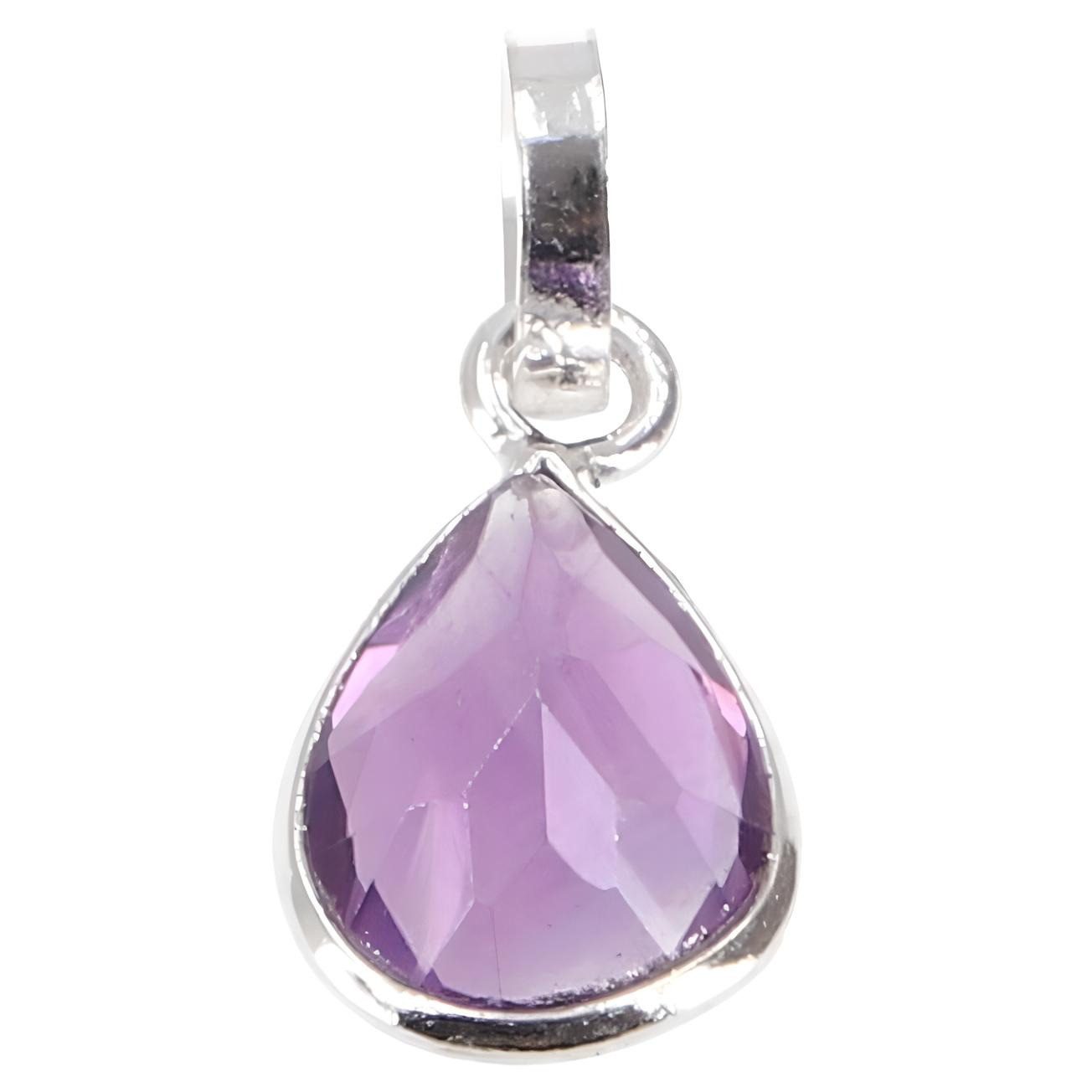 Guru-Shop Kettenanhänger Zierlicher Silber Anhänger mit geschliffenem..