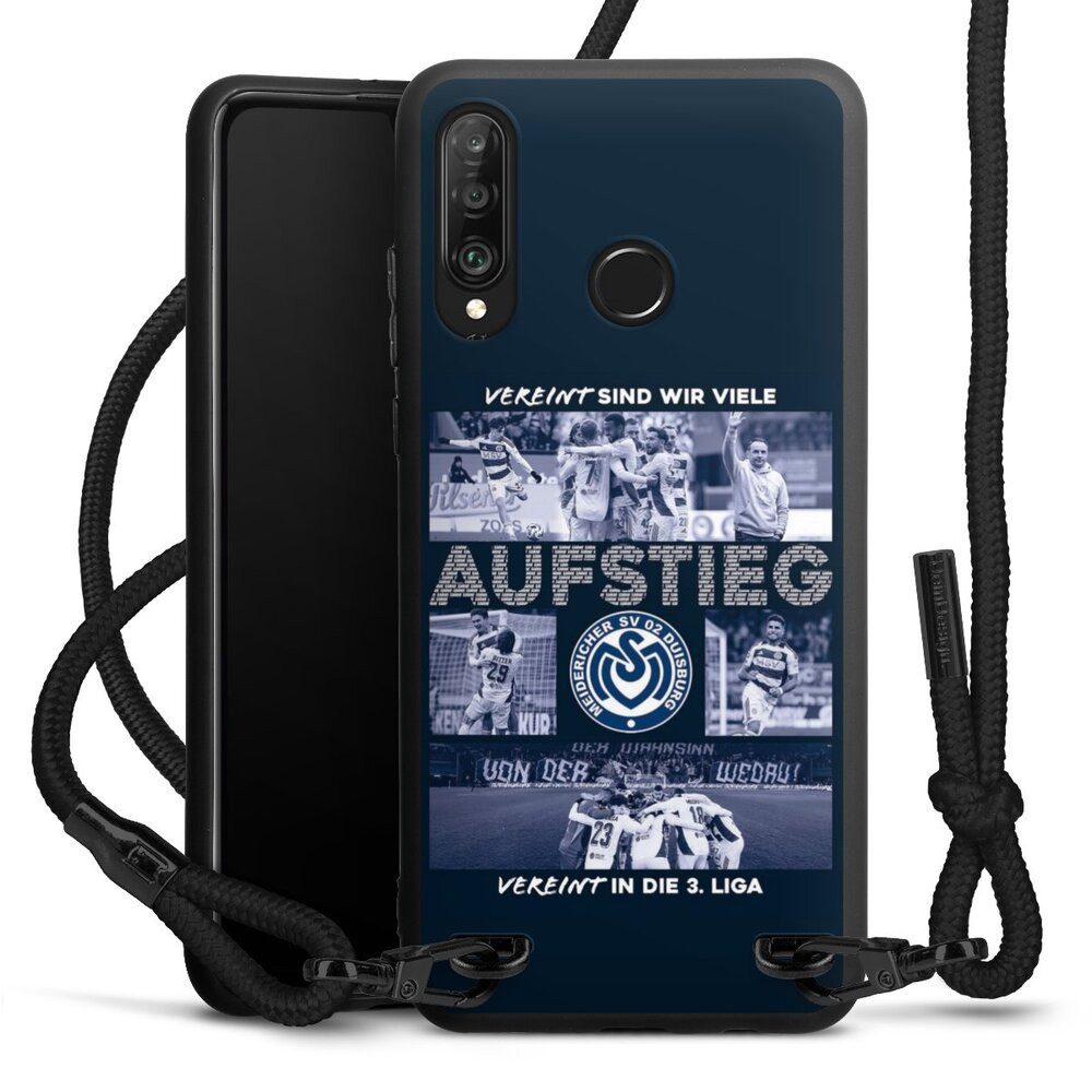 DeinDesign Handyhülle MSV Duisburg Aufstieg Offizielles Lizenzprodukt, Huawei P30 Lite Premium Premium Handykette Hülle mit Band