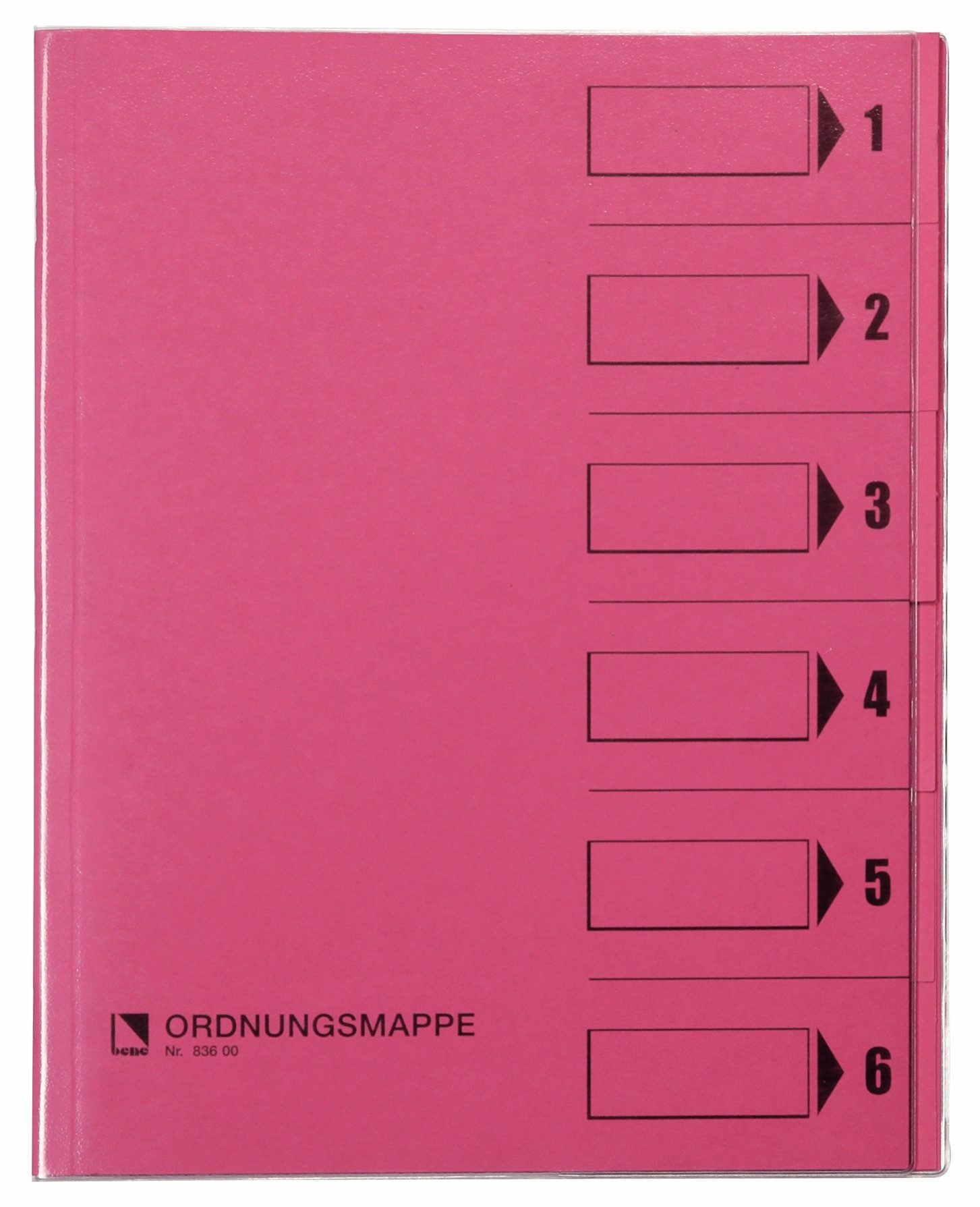 bene Fächermappe bene Ordnungsmappe 6 Fächer rosa