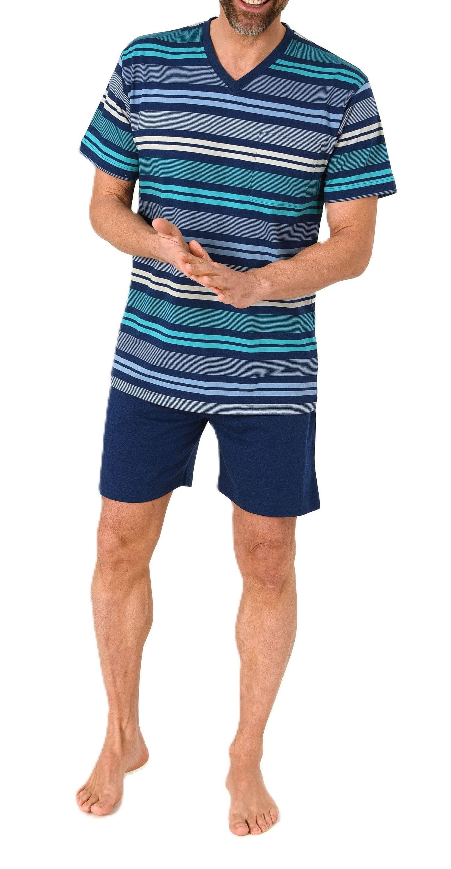 Normann Pyjama Herren kurzarm Schlafanzug Shorty Streifenoptik - auch in Üb günstig online kaufen