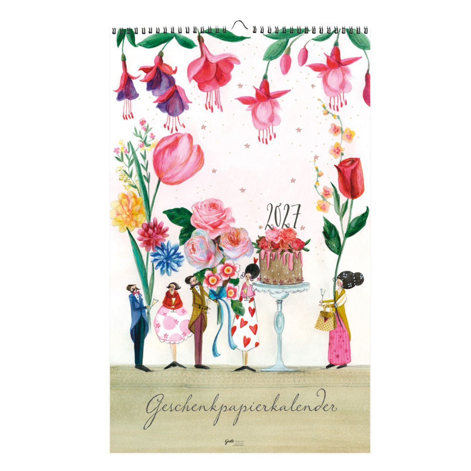 Grätz Verlag Wandkalender Geschenkpapierkalender Blumen 2027