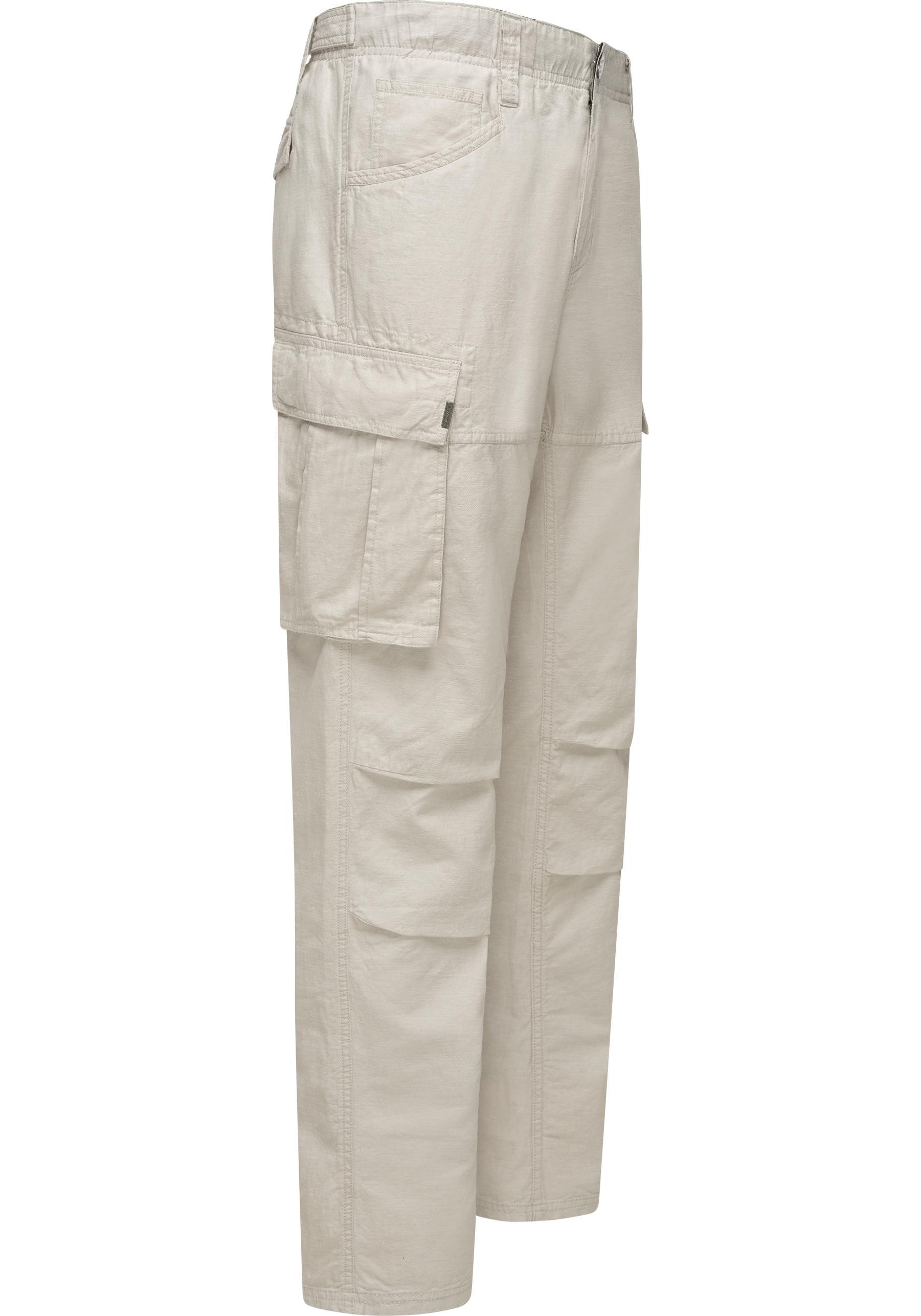 Ragwear Cargohose Merly Long Linen (1-tlg) Lange luftige Herren Hose mit vielen Taschen