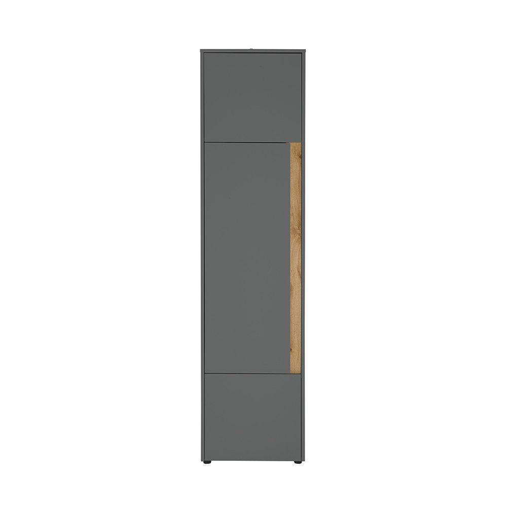 montierbar, anthrazit CRISP-61 ca. 50/200/40 Lomadox beidseitig Eiche, cm Tür Wotan mit Vitrine