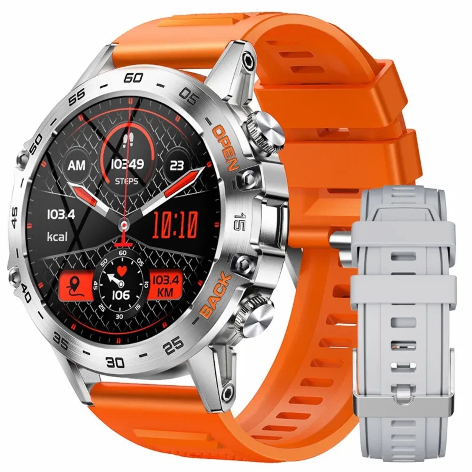 Nagham Ghazal Aswad Smartwatch Bluetooth Anruf Outdoor Sport für Android, IOS 2025 Smartwatch (4,9cm cm)