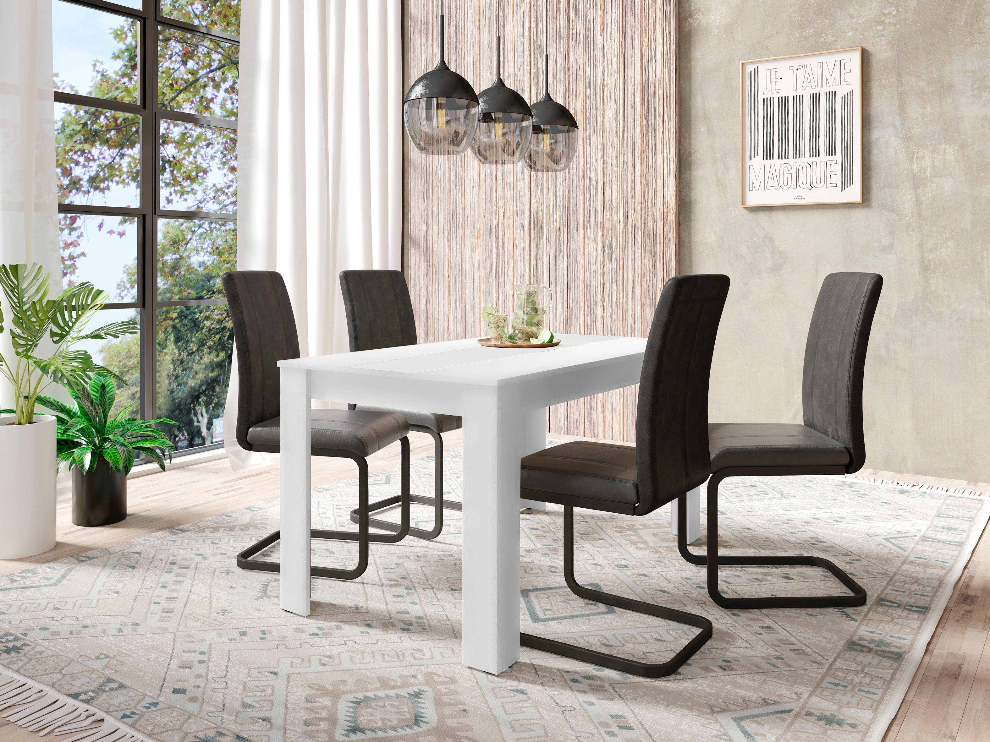 byLIVING Esstisch Nori, Breite 120, 140 oder 160 cm, Mittelplatte wendbar günstig online kaufen