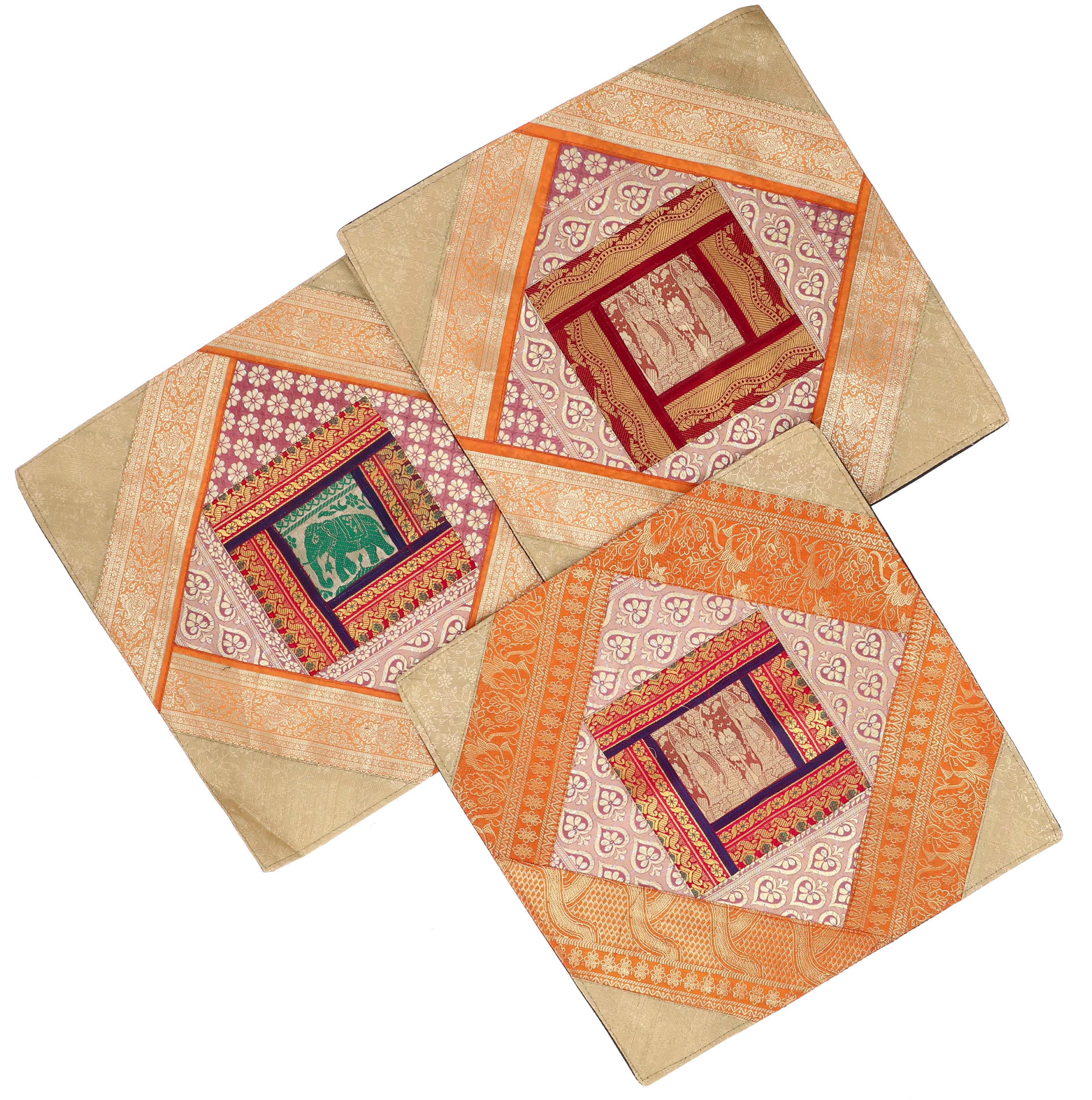 Guru-Shop Kissenbezüge Brokatkissenhülle, Patchwork Kissenhülle,..
