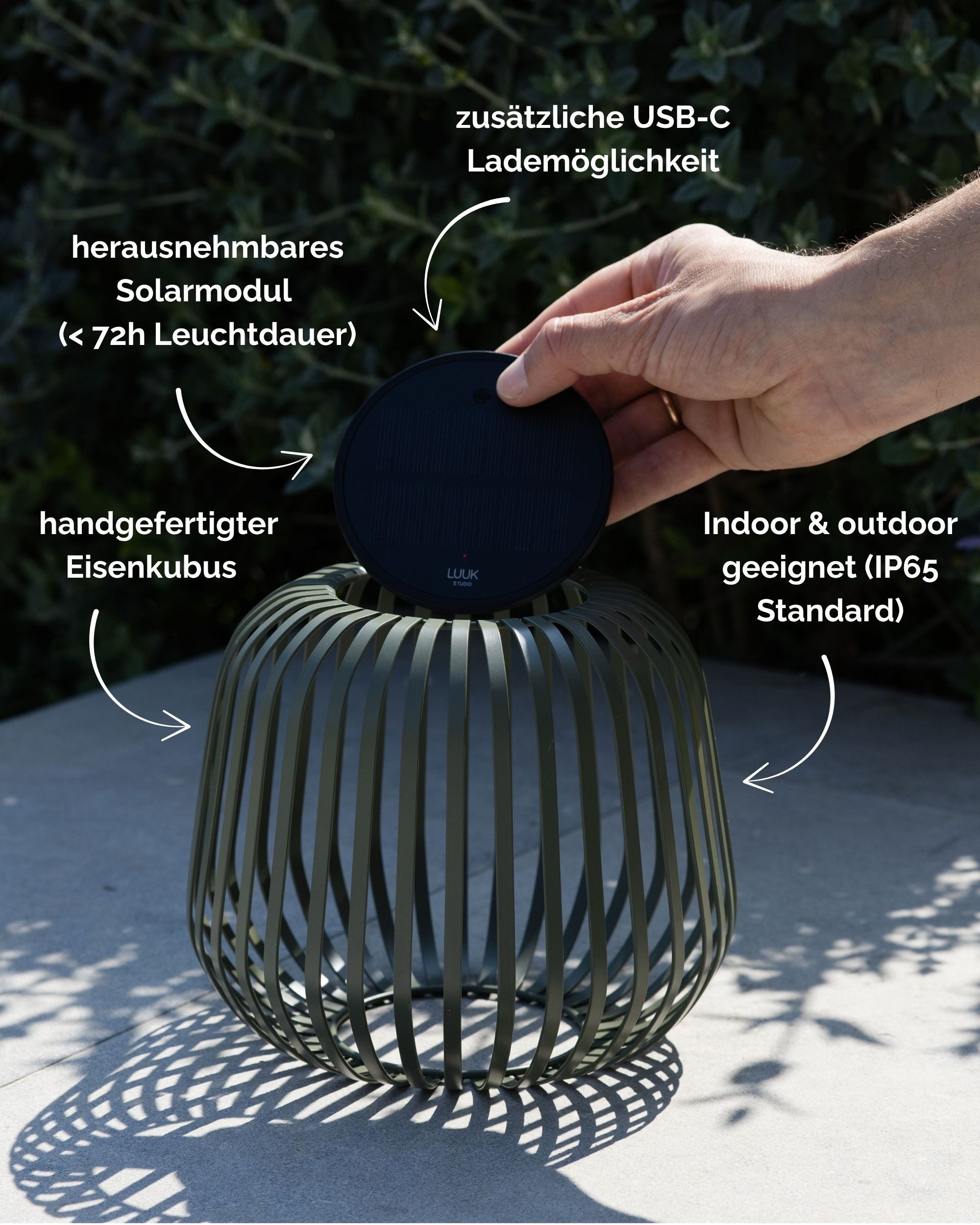 LUUK Studio LED Solarleuchte SOLIS, LED fest integriert, warmweißes Licht ( günstig online kaufen