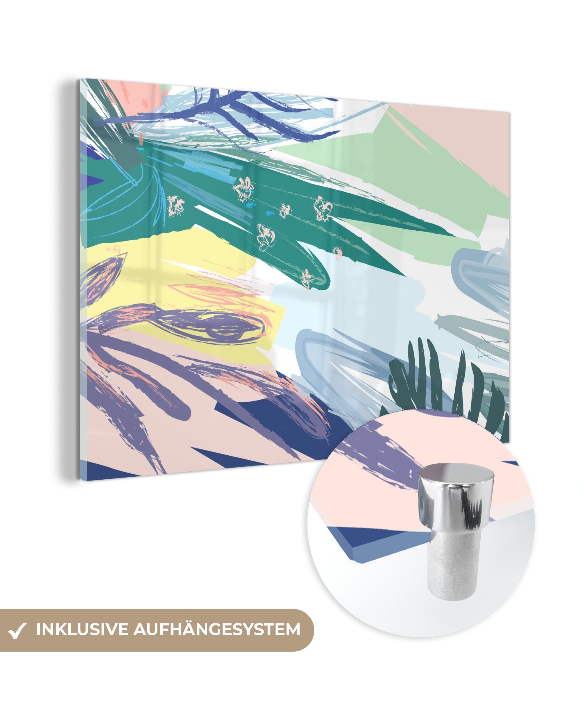 MuchoWow Acrylglasbild Sommer - Beize - Farbe, (1 St), Acrylglasbilder Wohnzimmer & Schlafzimmer