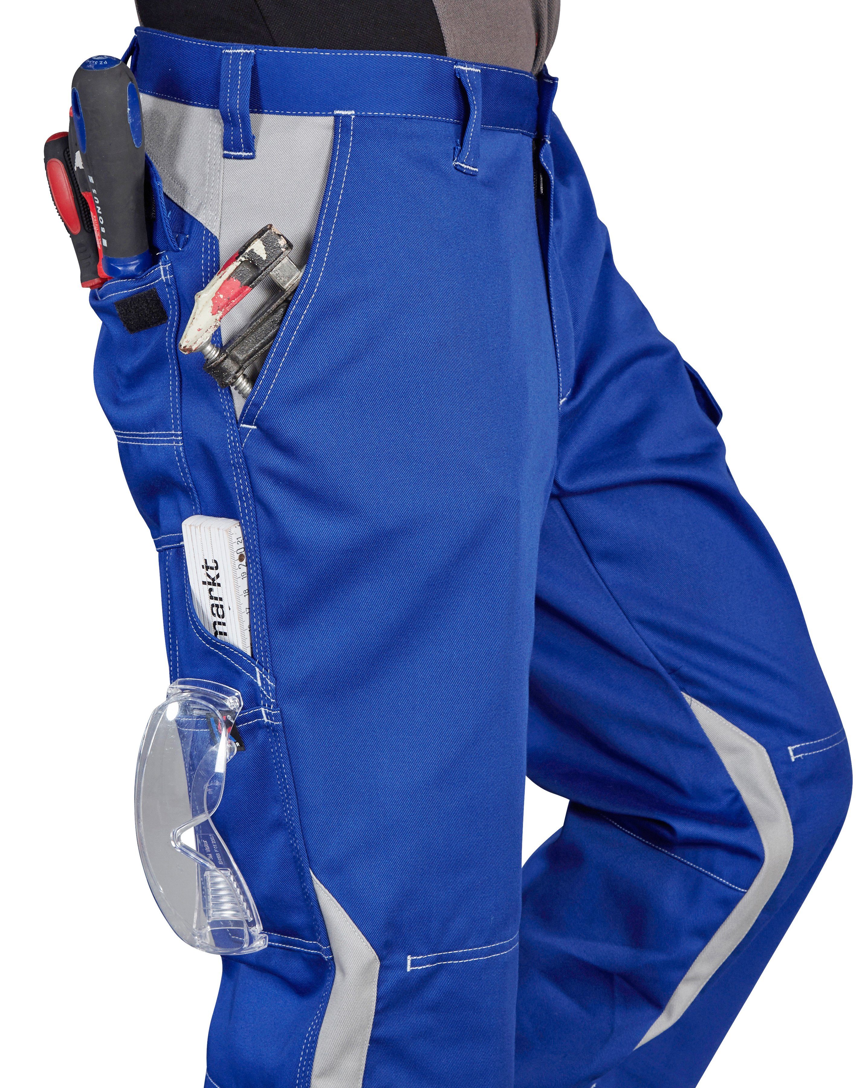 Arbeitshose Kniepolstertaschen mit Kübler blau-grau