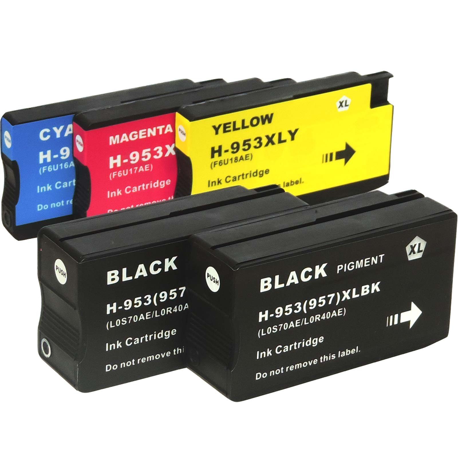 Tonerkartusche Kompatibel HP 953XL, 3HZ52AE Multipack 5-Farben (2x Schwarz, 1x Cyan, 8740
