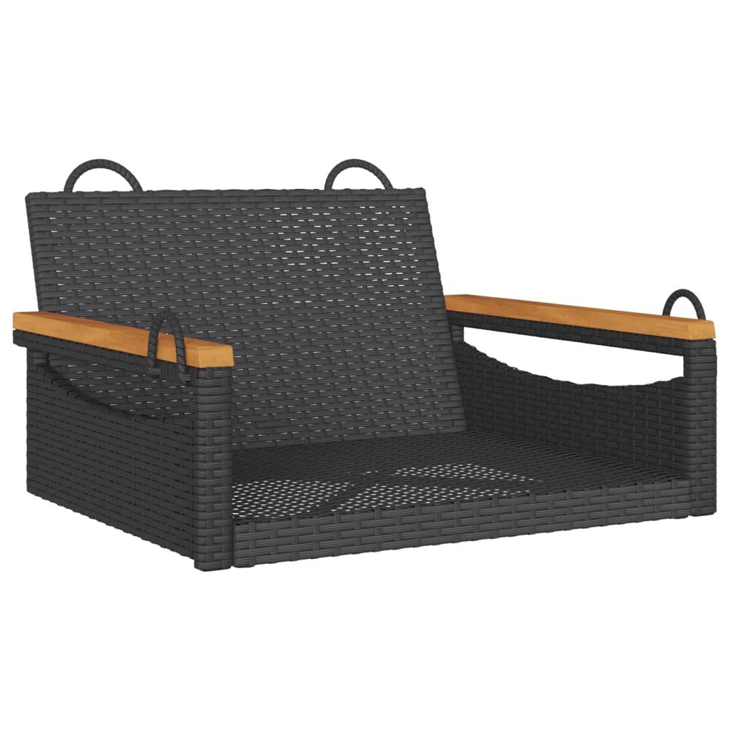 vidaXL Gartenbank Подвесноые стулья Schwarz 63x62x40 cm Poly Rattan (1-St)