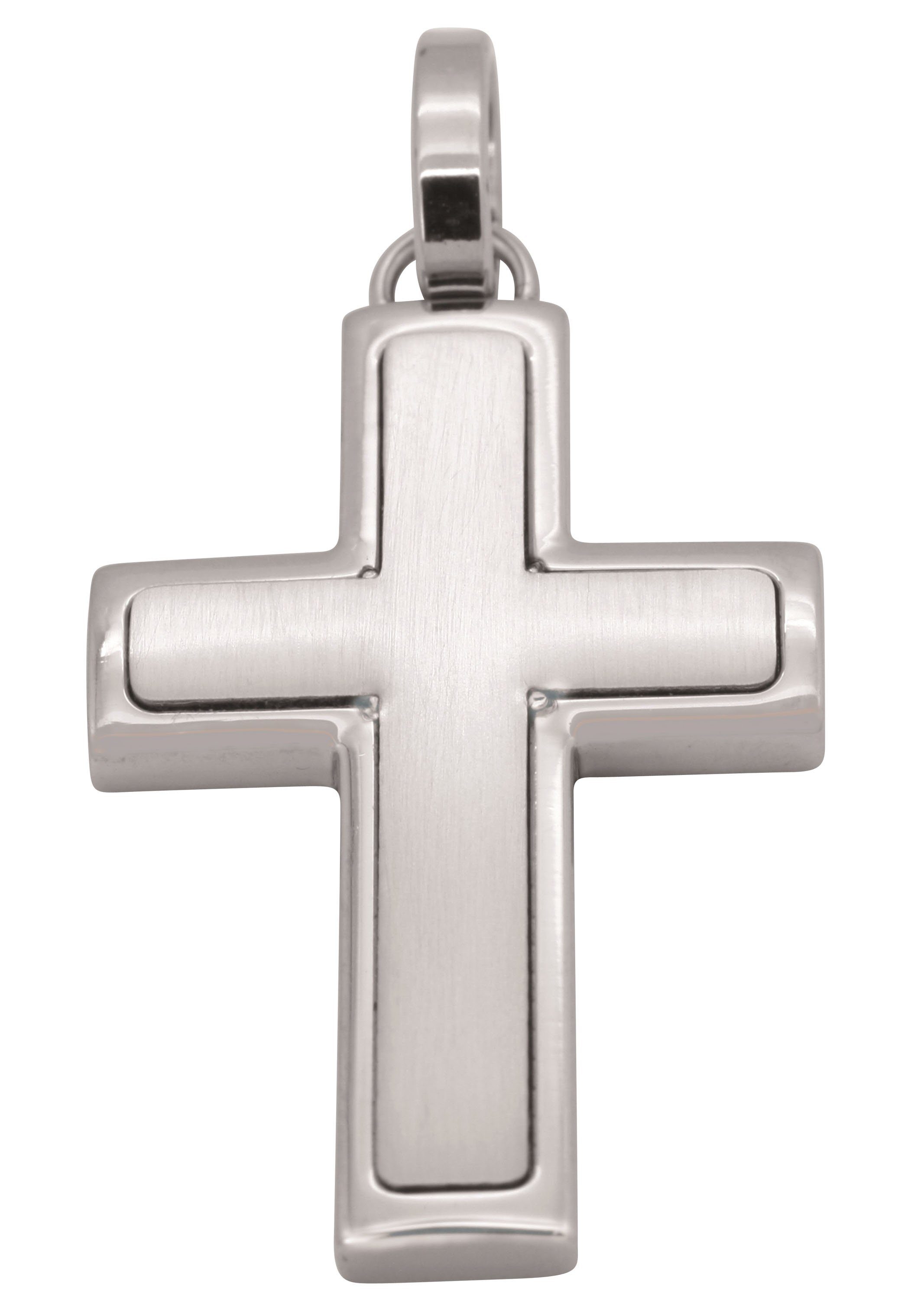Herren Schmuck Firetti Kettenanhänger Kreuz mit Einlage, Glanz, massiv, Made in Germany
