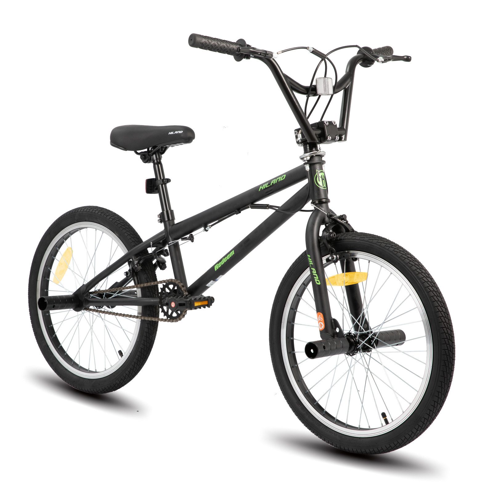 HILAND Kinderfahrrad Redeem 20 Zoll 3 Multiple Speichen BMX für Jungen ab 7-10 Jahre, 1 Gang, Reflektorplatte, Single Speed, 4 Pegs