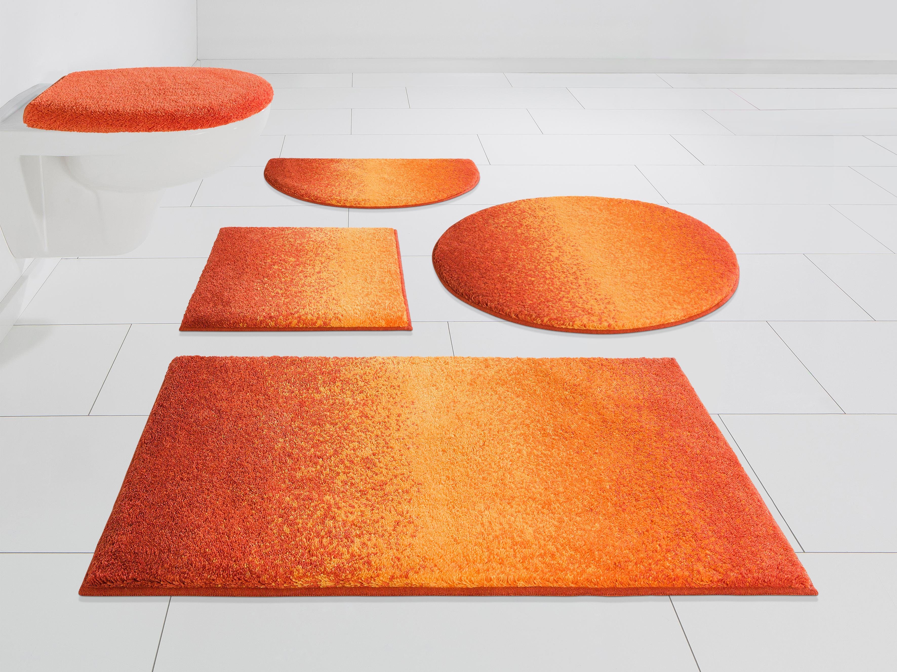Grund Badematte Mistral, Höhe 20 mm, rutschhemmend beschichtet, fußbodenheizungsgeeignet, Kunstfaser, rechteckig, meliertes Design, Ombré-Look, auch als 3 teiliges Set, Made in Europe
