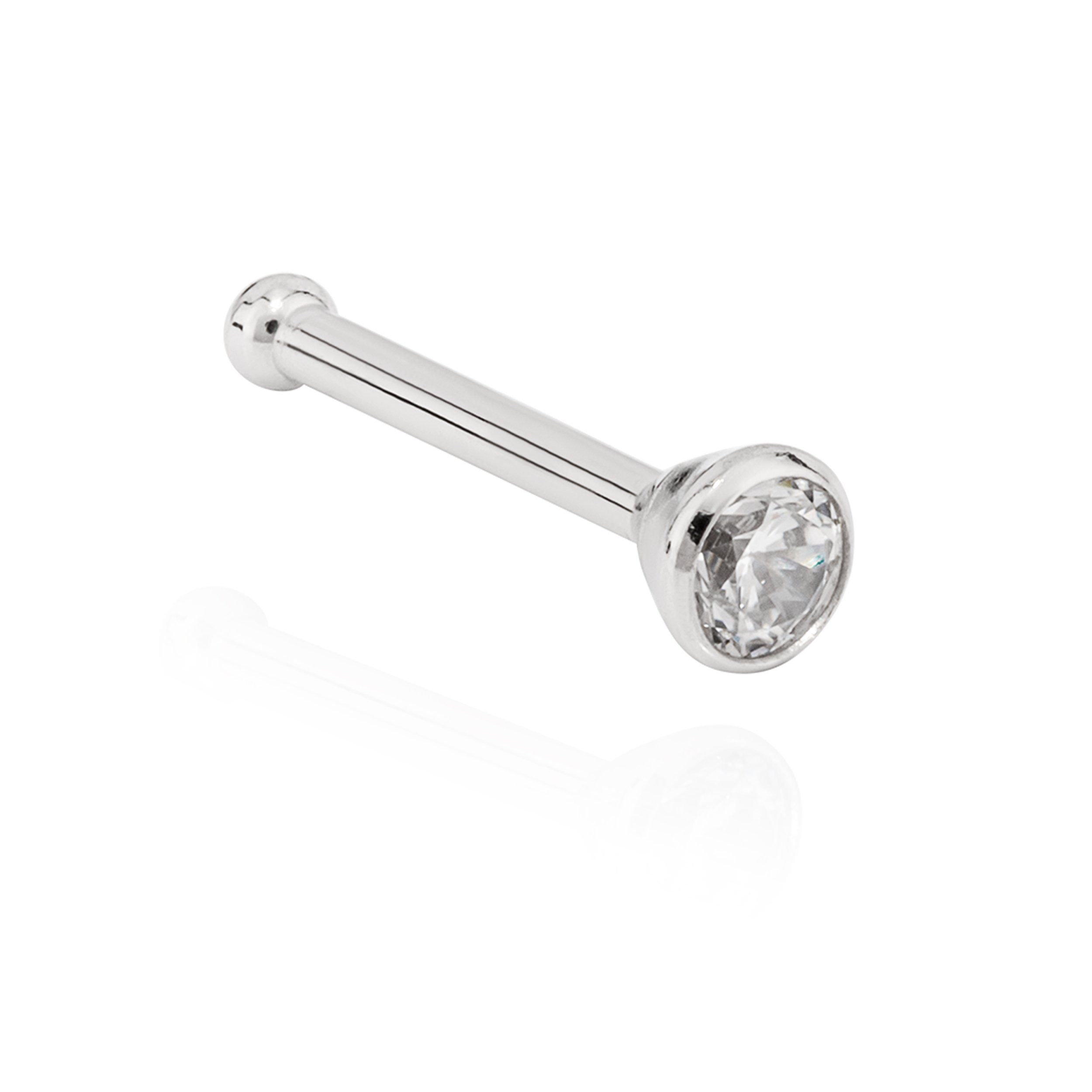 NKlaus Nasenpiercing Nasenpiercing 750 Weiß Gold 18 Karat Nasenstecker (1 S günstig online kaufen