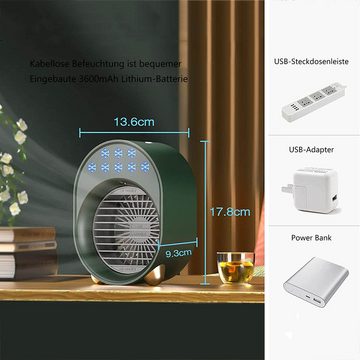 GelldG Tischturmventilator Luftkühler mit Verdunstungskühlung, Mini Ventilator, Klimaanlage