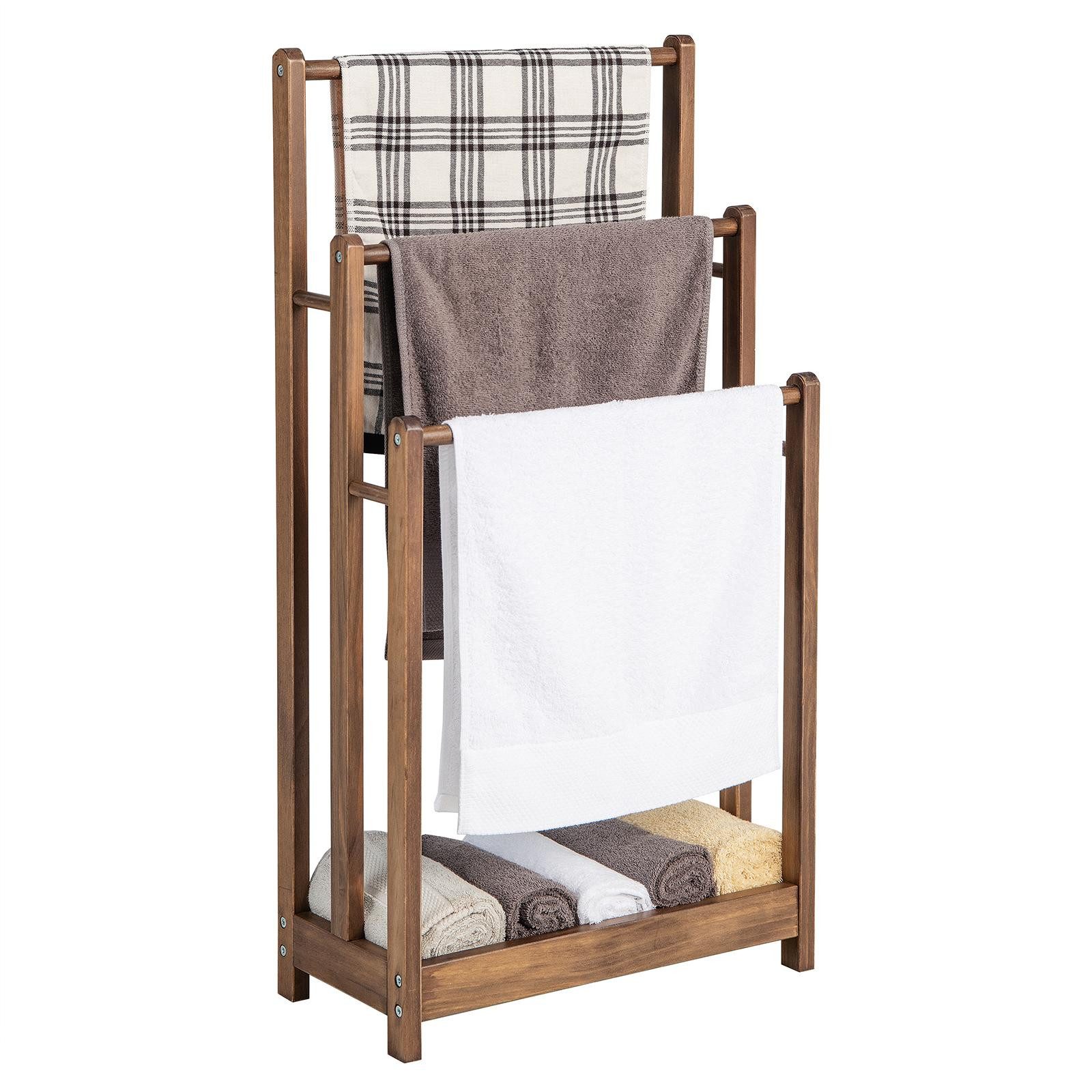 KOMFOTTEU Handtuchhalter Handtuchständer, freistehend, mit 3 Handtuchstange günstig online kaufen