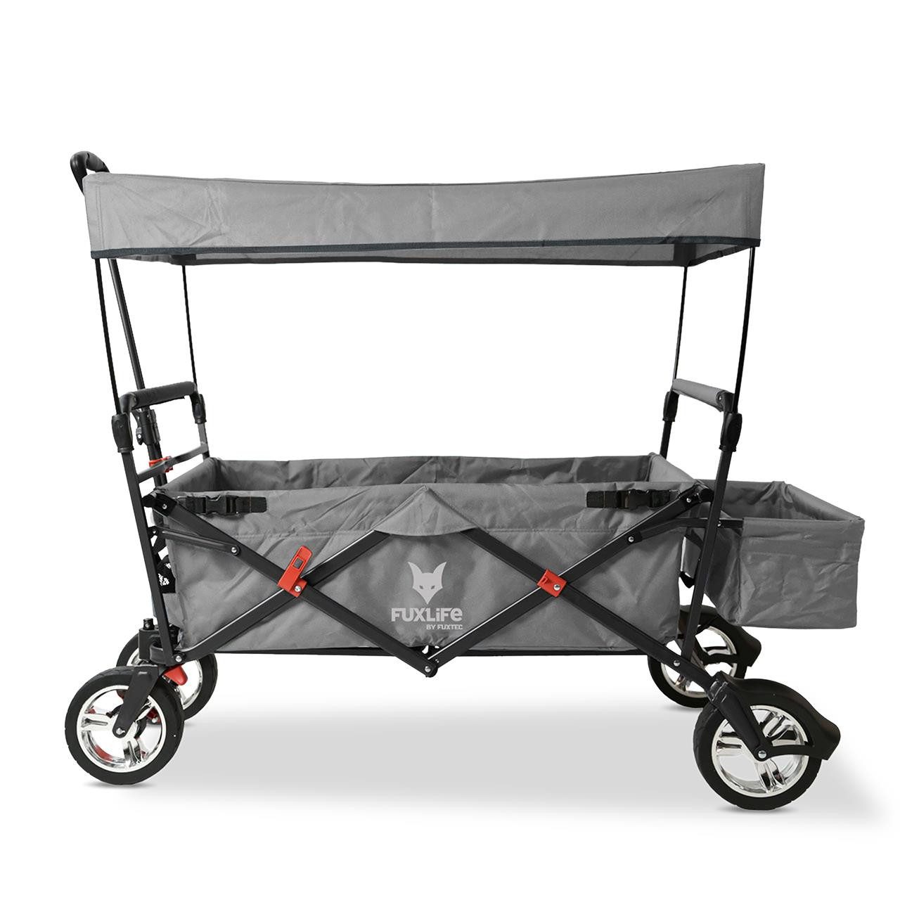 FUXLIFE Bollerwagen CT-500, leichtes Karbonstahlgestell, mit Hecktasche, faltbar