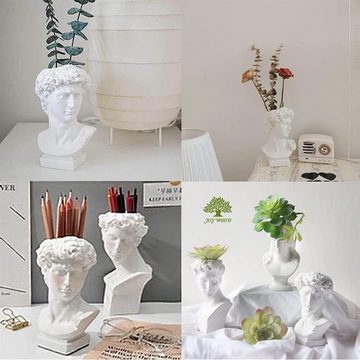 Juoungle Tischvase Statue Blumenvase Kopf Büste Skulptur Pflanzer Kunst Handwerk Skulptur