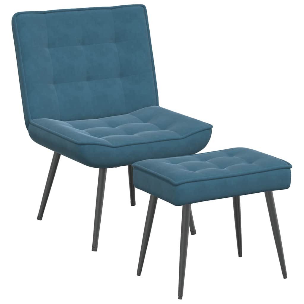 vidaXL Relaxsessel Relaxsessel mit Hocker Blau günstig online kaufen