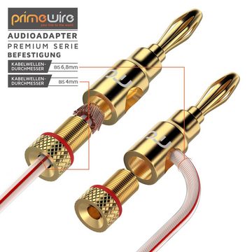 Primewire Audio-Adapter, Bananenstecker für Kabel bis 6,8mm² für Lautsprecherkabel & Verstärker