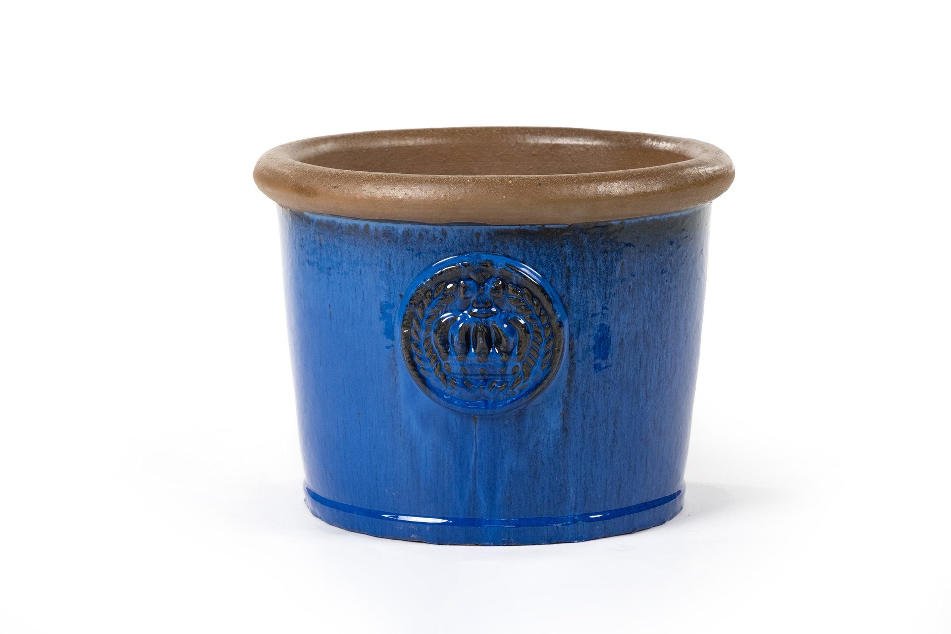 Teramico Pflanzkübel Blumentopf Keramik "Provence I" 45x34cm Blau, 100% Frostfest | Pflanzkübel