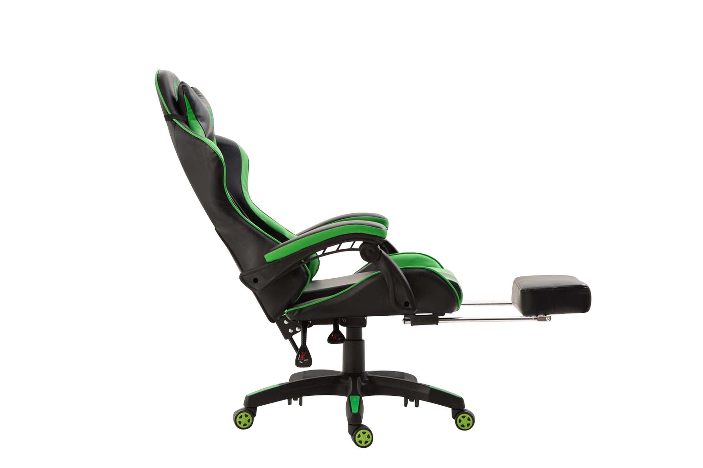 India bequemer und Gestell: 360° Kunstleder - - TPFLiving Chefsessel, Rückenlehne drehbar (Schreibtischstuhl, schwarz/grün Gaming-Stuhl Kunststoff mit Drehstuhl, höhenverstellbar Sitz: Konferenzstuhl), schwarz