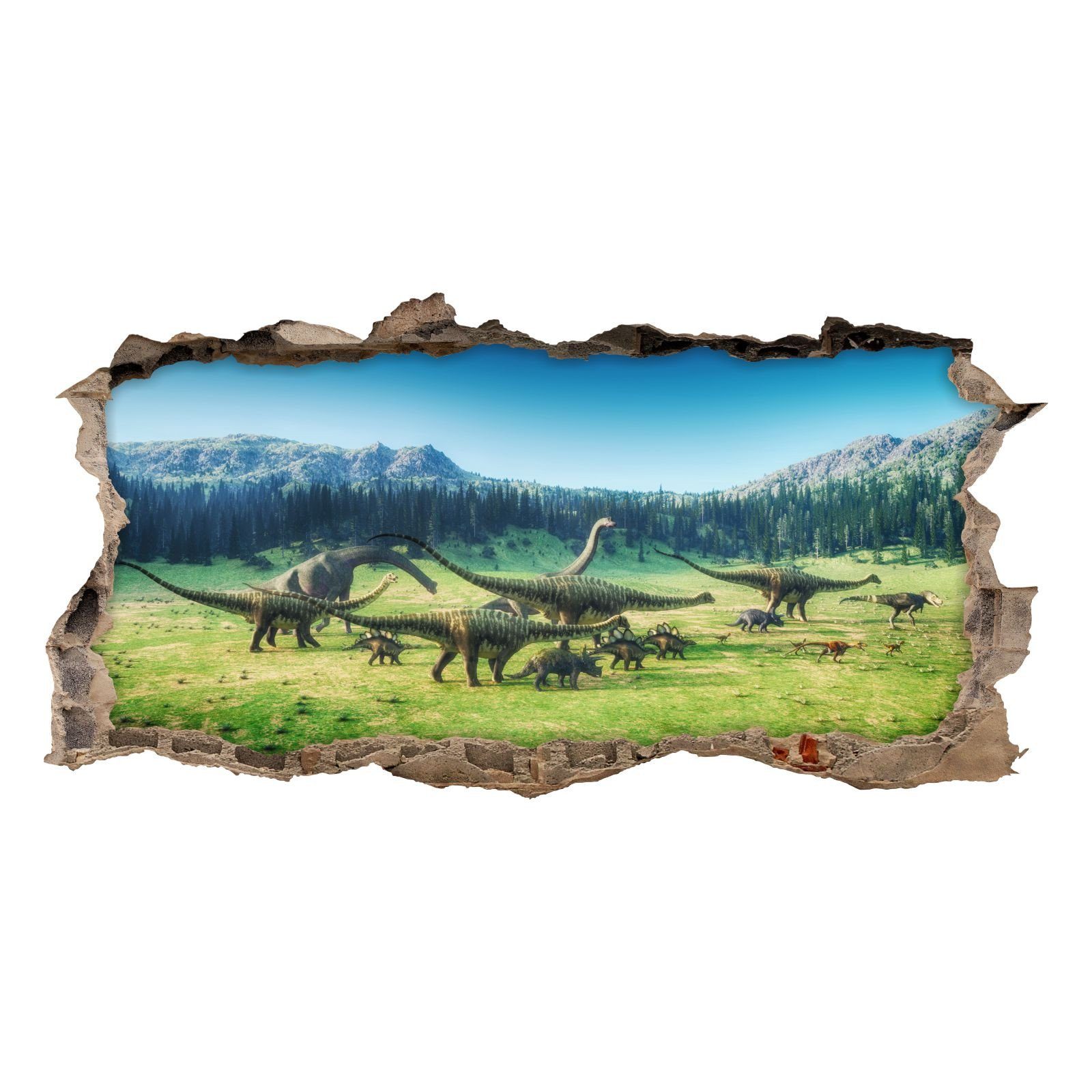 nikima Wandtattoo 221 Wandtattoo Dino Wanderung - Loch in der Wand 750 x 38 günstig online kaufen