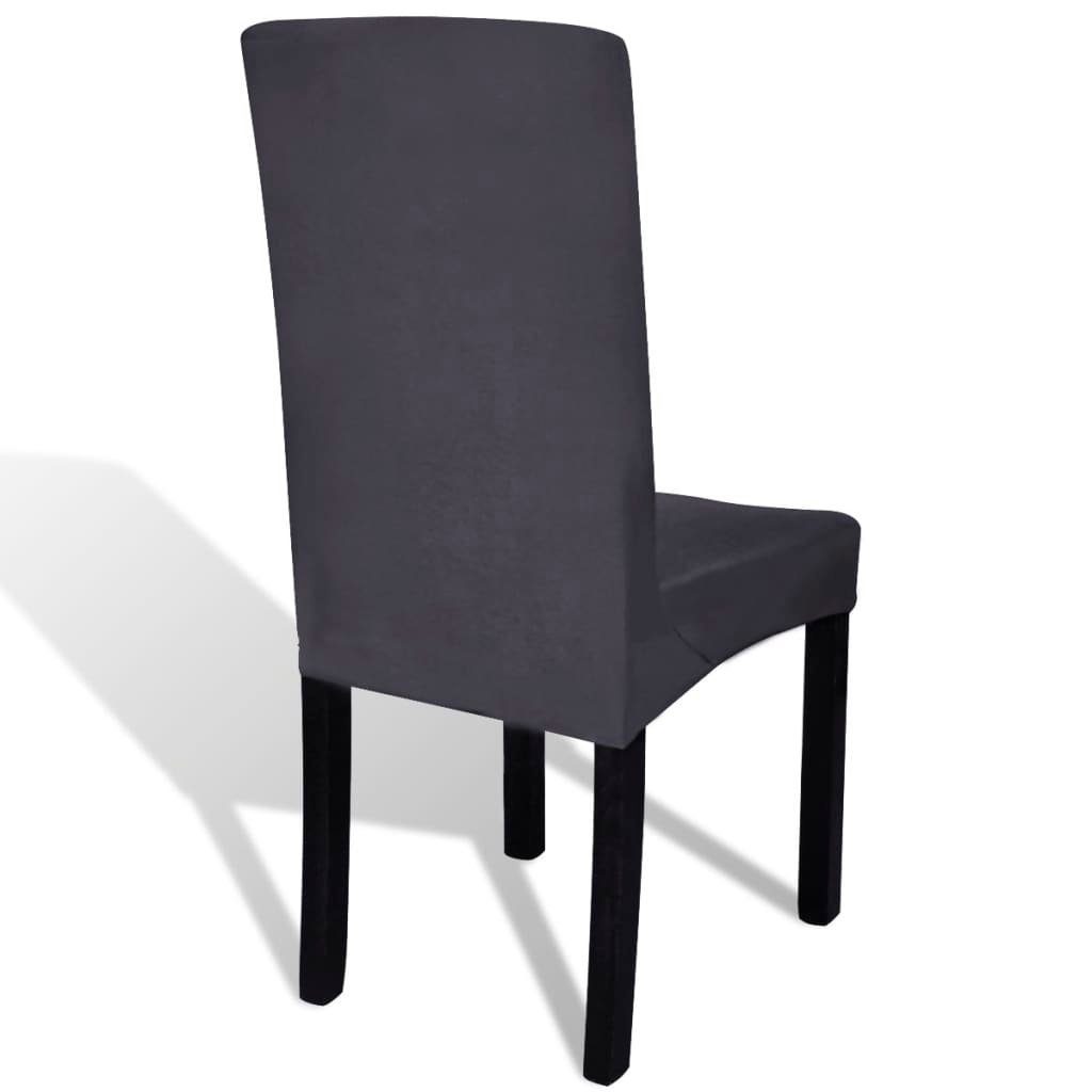 furnicato Stuhlhusse Stuhlhussen Anthrazit 6 Stück für Stühle bis 55 cm Höhe, Dehnbare Stuhlbezüge aus Polyester, waschbar für Hotel und Gastronomie – Bild 4 von 5