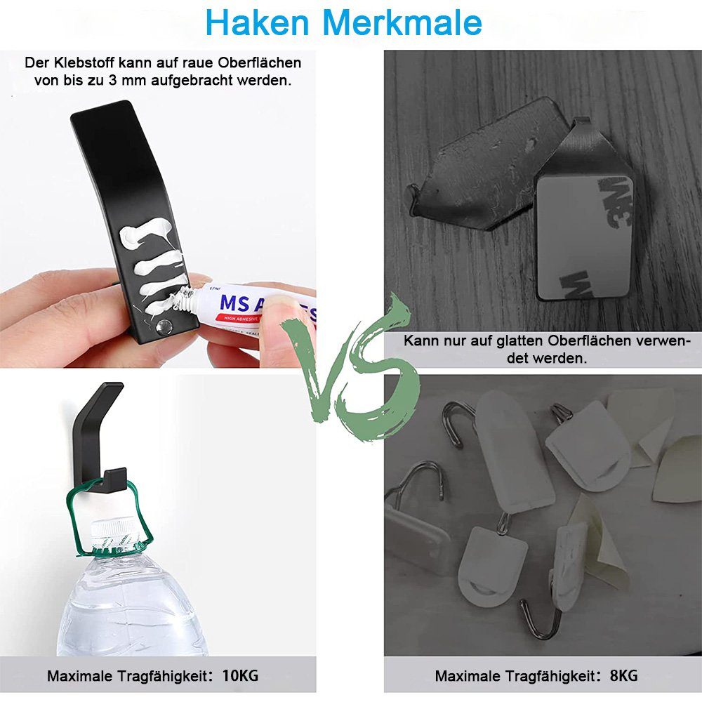 12 Selbstklebende Love-Haken - Dekorative Wandhalterung Ohne Bohren, Bis 2kg Belastung