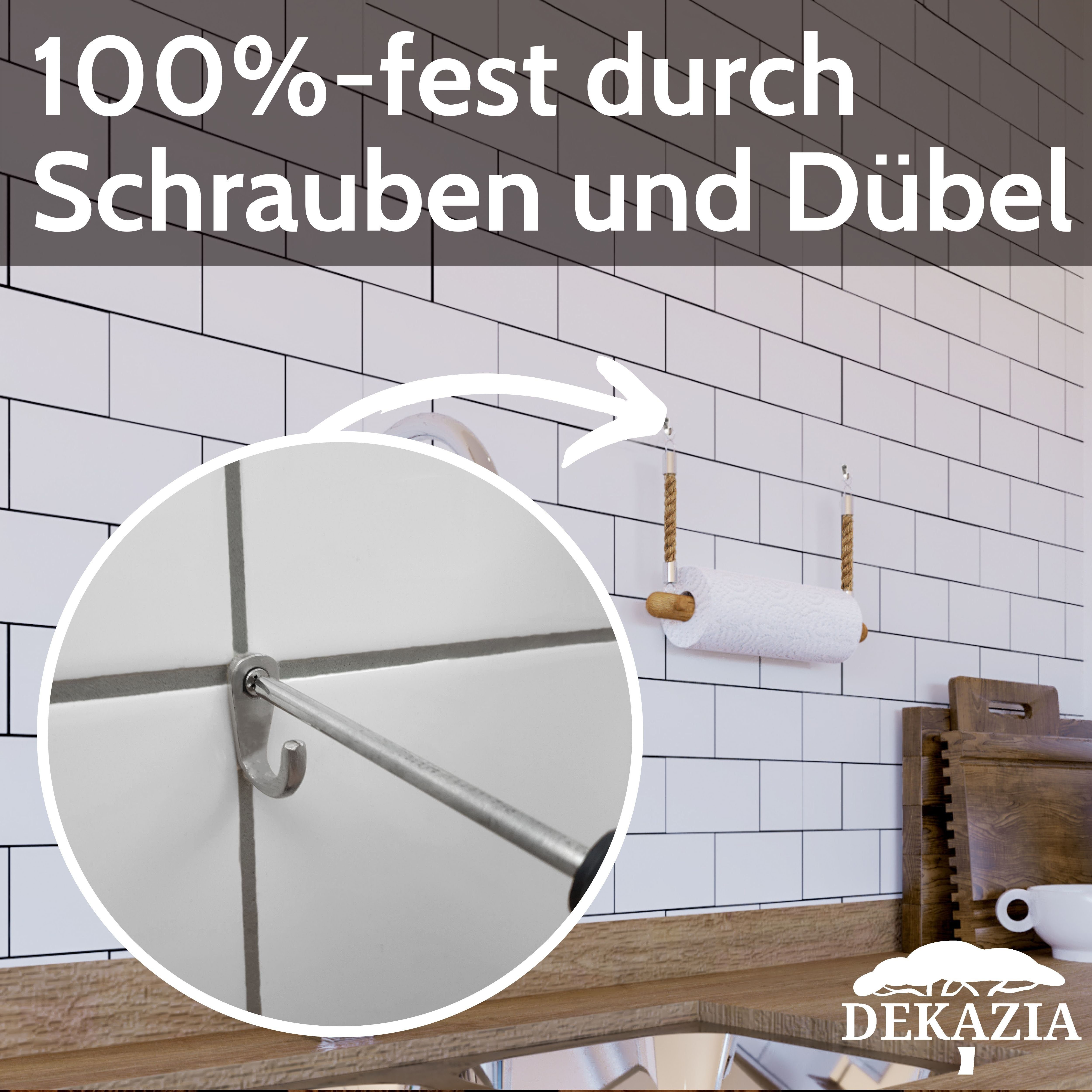 DEKAZIA Küchenrollenhalter ohne Bohren Holz Wandrollenhalter Papierrollenha günstig online kaufen