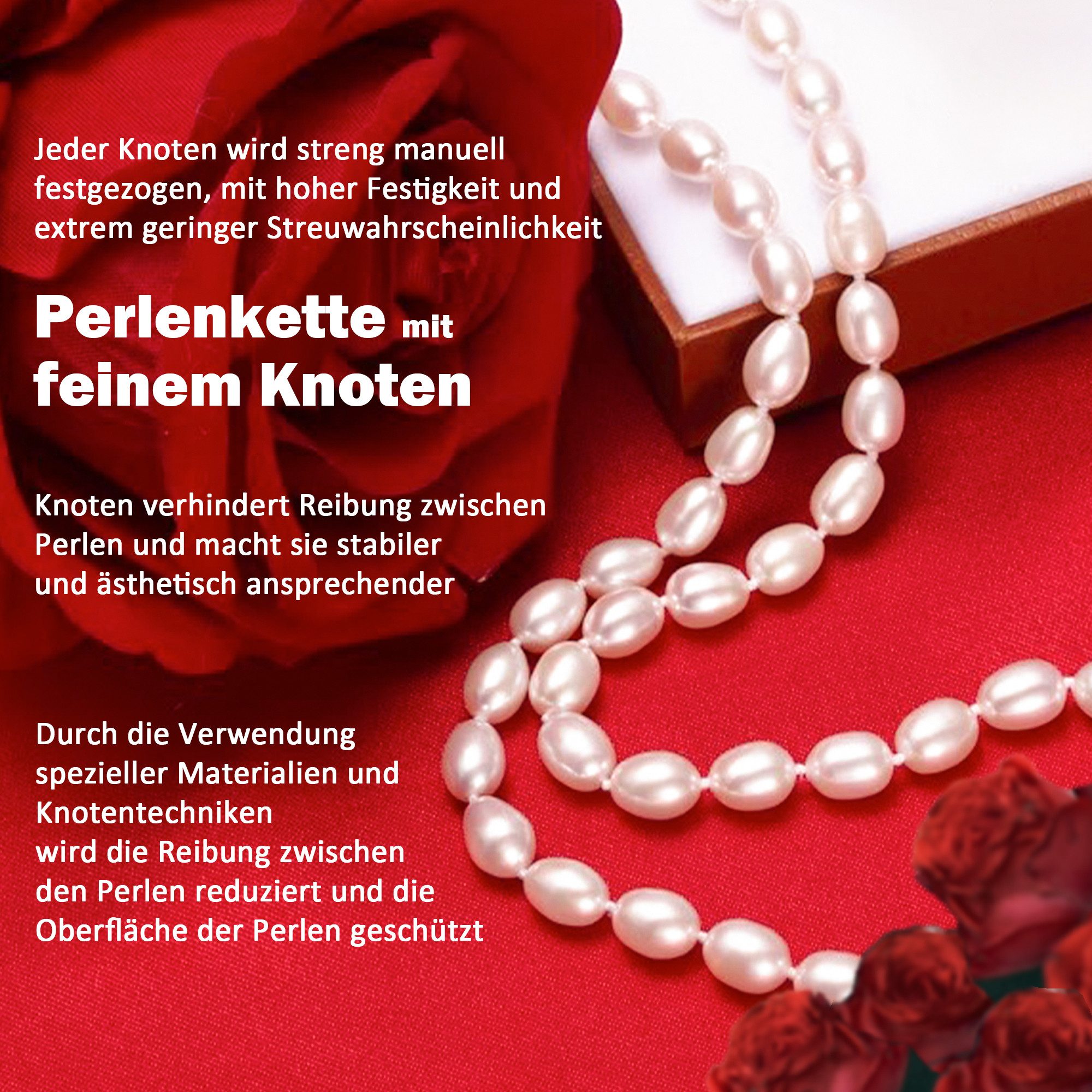 Luckice Perlenketten-Set Perlenkette 8-9mm Süßwasserperlen Pearls günstig online kaufen