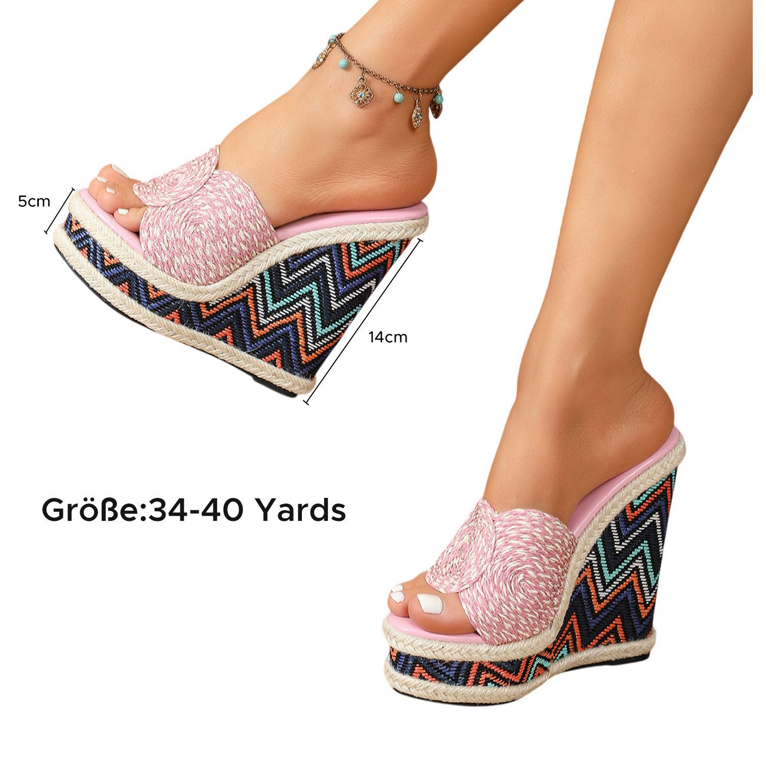Refttenw Damen Keilabsatz Sommerschuhe, Plateau Sandalen günstig online kaufen
