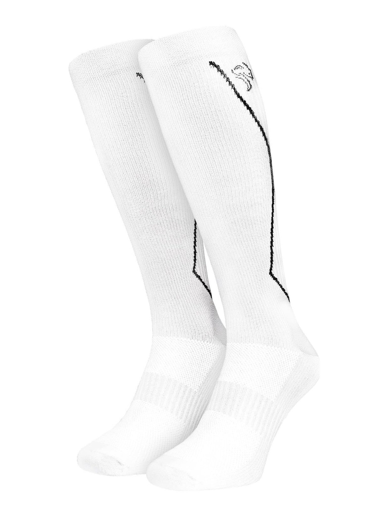 Black Snake Laufsocken Kompressionssocken Damen Herren, Kniestrümpfe mit gepolsterter Sohle (Packung, 1-Paar, Weiß 43/46) mit Rippschaft, Luftzonen am Rist und Polster an der Ferse