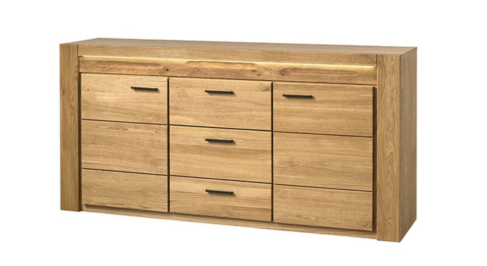 99rooms Kommode Vittorio (Sideboard, Highboard), Modern Design, mit LED-Beleuchtung, Soft-Close, aus Massivholz