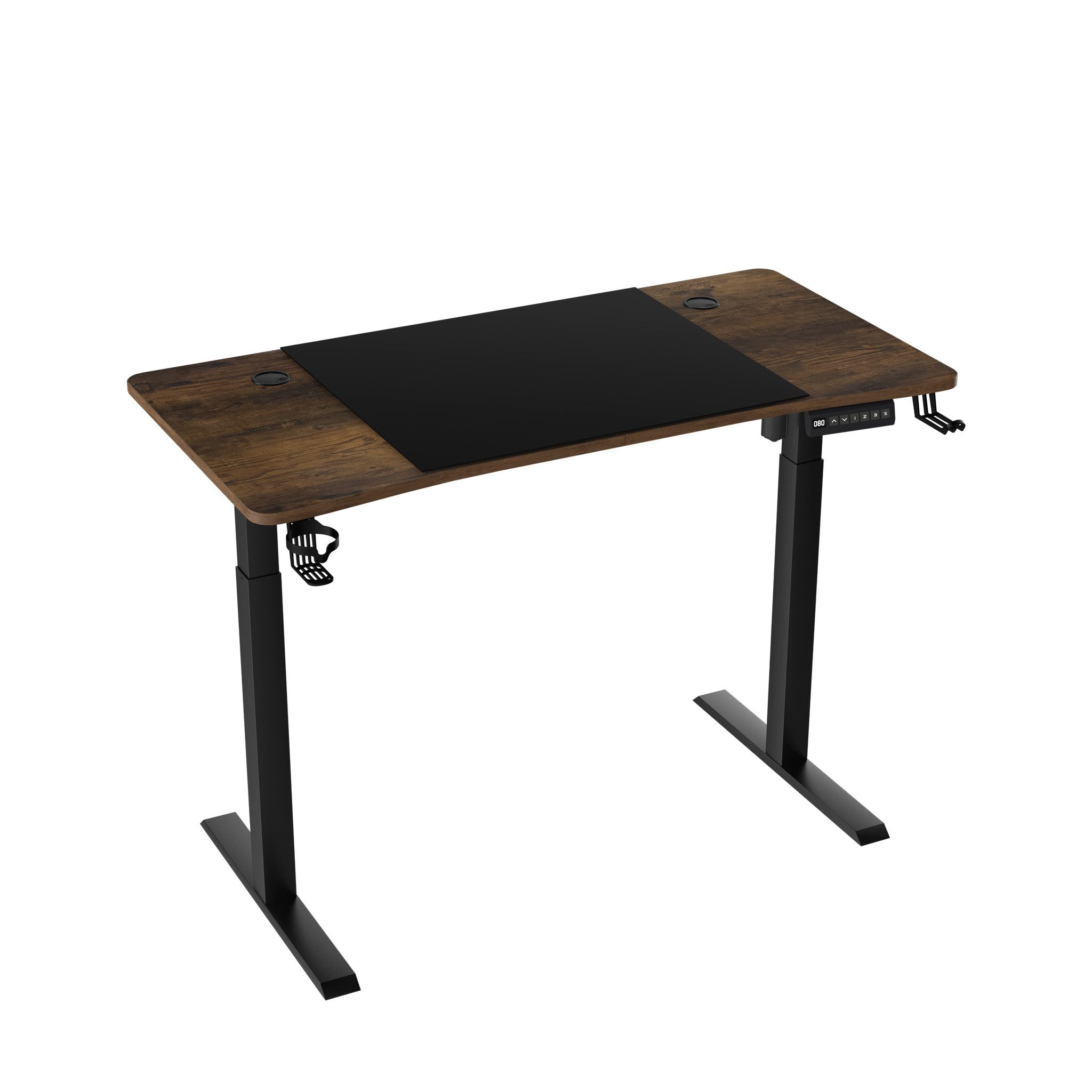 FIVMEN Schreibtisch Höhenverstellbar Stehschreibtisch Computertisch Gaming Tisch, Bürotisch Studien-Laptoptisch mit Tray und Kopfhörerhaken
