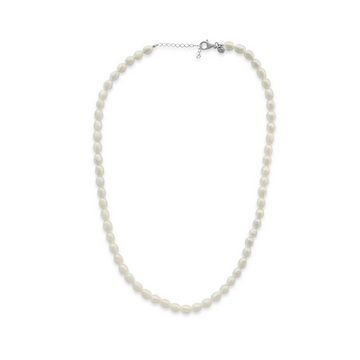 Sprezzi Fashion Perlenkette Perlen Halskette mit echten Süßwasser Perlen verstellbar 4mm, verstellbare Länge, robust, Naturperlen