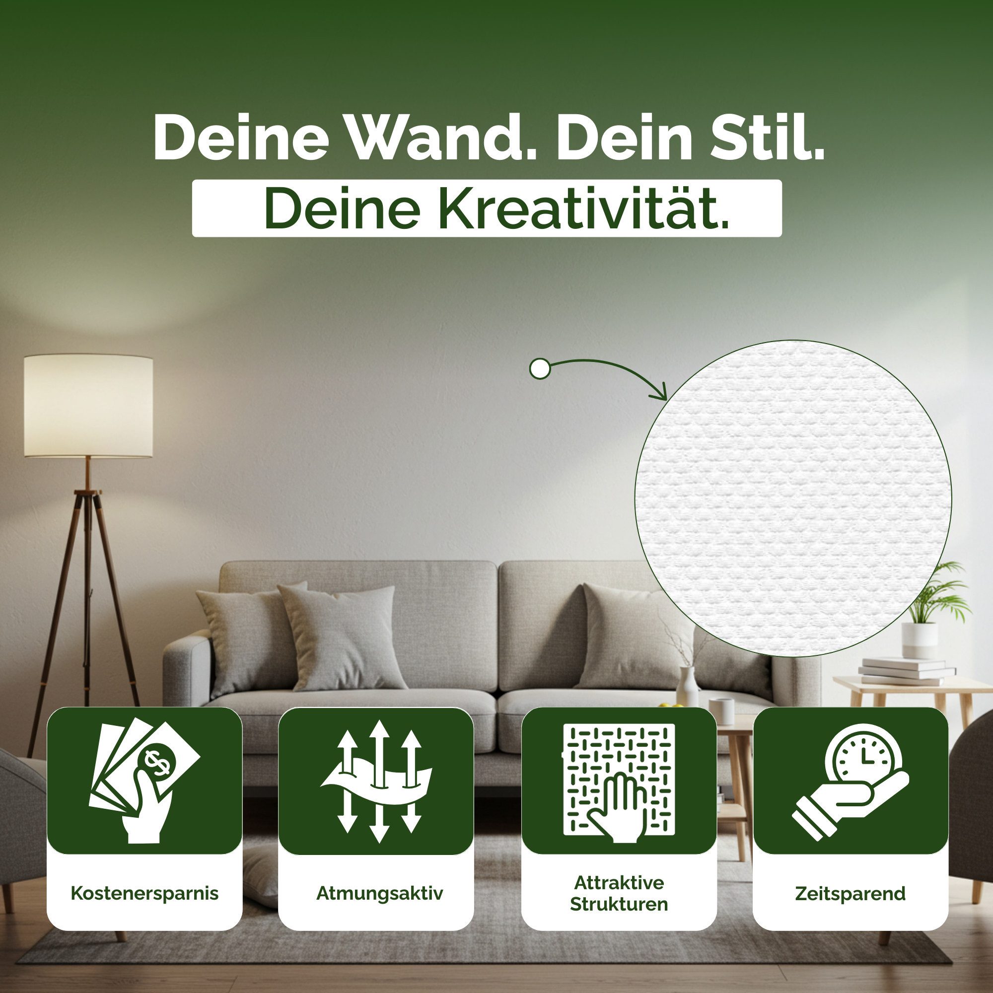 Veluxis Vliestapete Veluxis® Premium Vliestapete Creative, uni, Überstreichbar, atmungsaktiv & hochwertig - Wandtapete Made in Germany