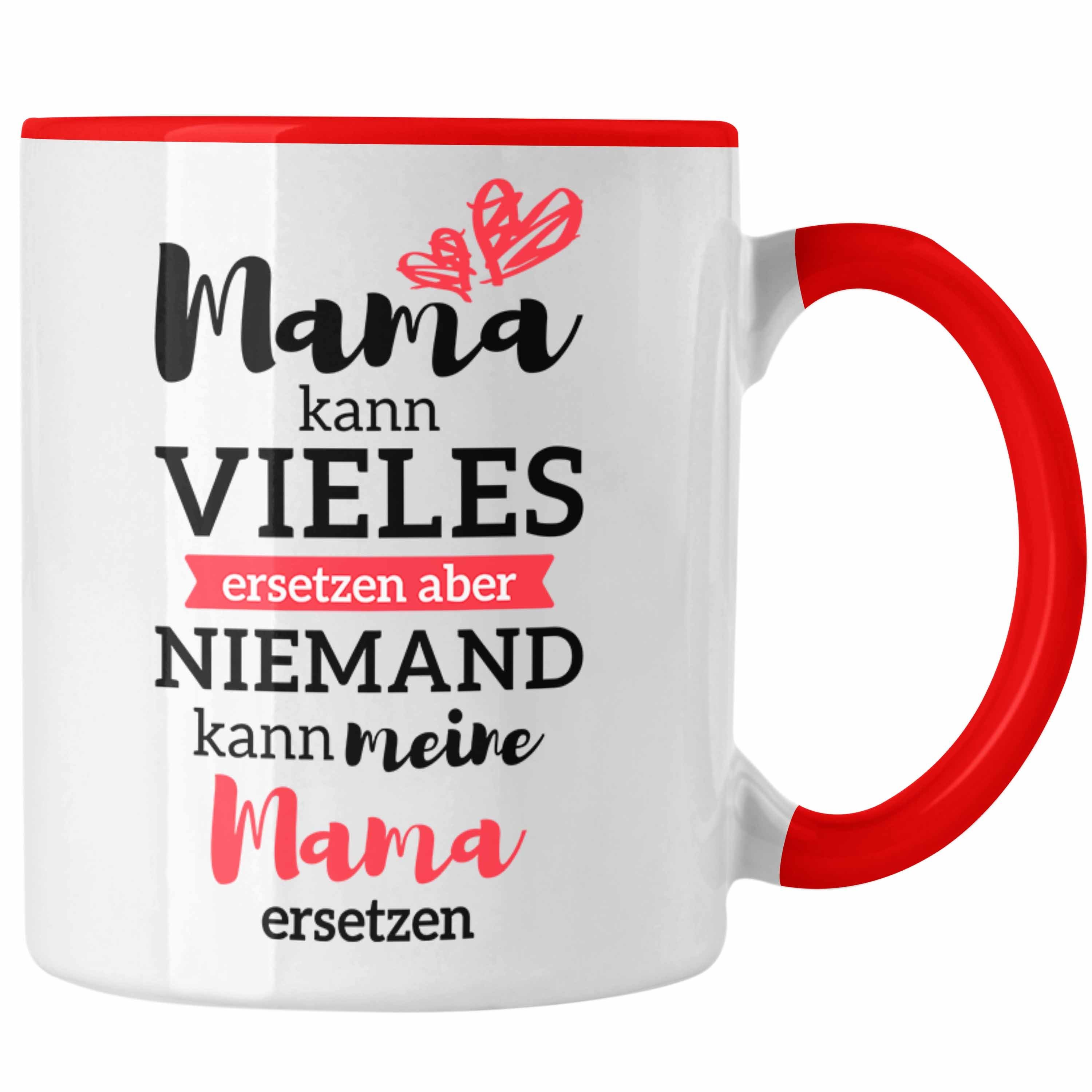 Trendation Tasse Trendation - Mama Tasse mit Spruch Geschenk Muttertag von Tochter Sohn Mutter Kaffeetasse Rot