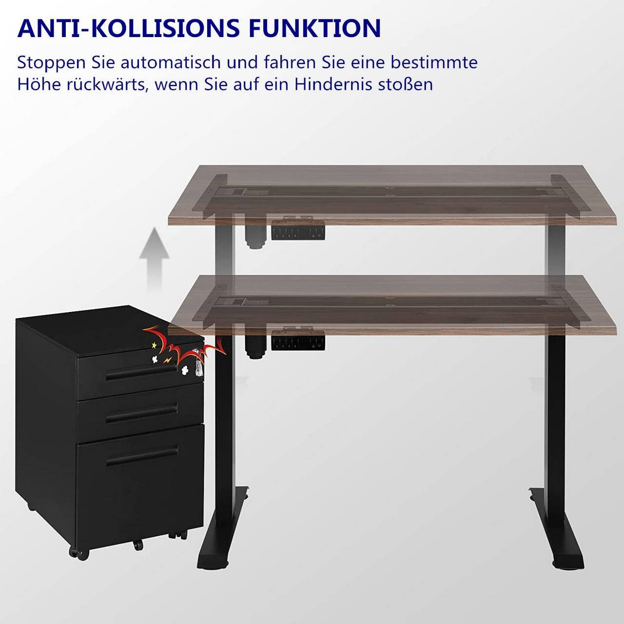 Tischgestell Woltu Motor Elektrisch Schreibtisch höhenverstellbar Schwarz (1-St), mit